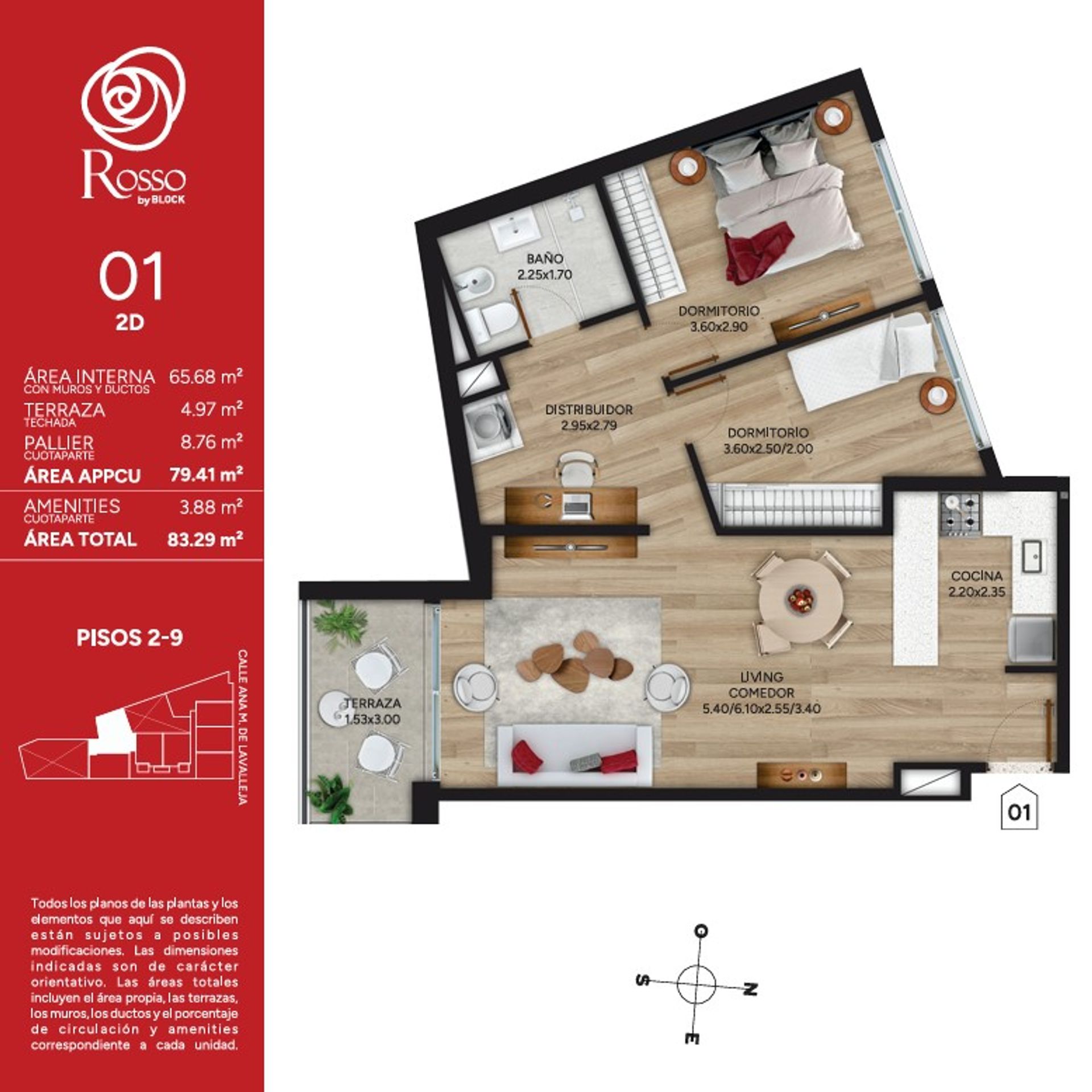 Venta Apartamento 2 Dorm Cordón Rosso Marzo2028 - 1