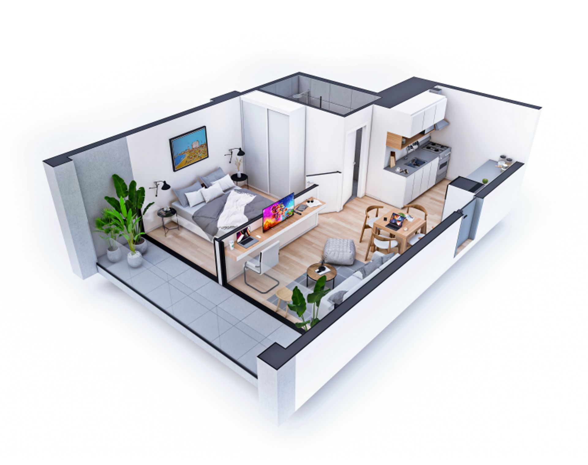 Venta apartamento 1 Dorm. 01 Vista La Blanqueada - 1