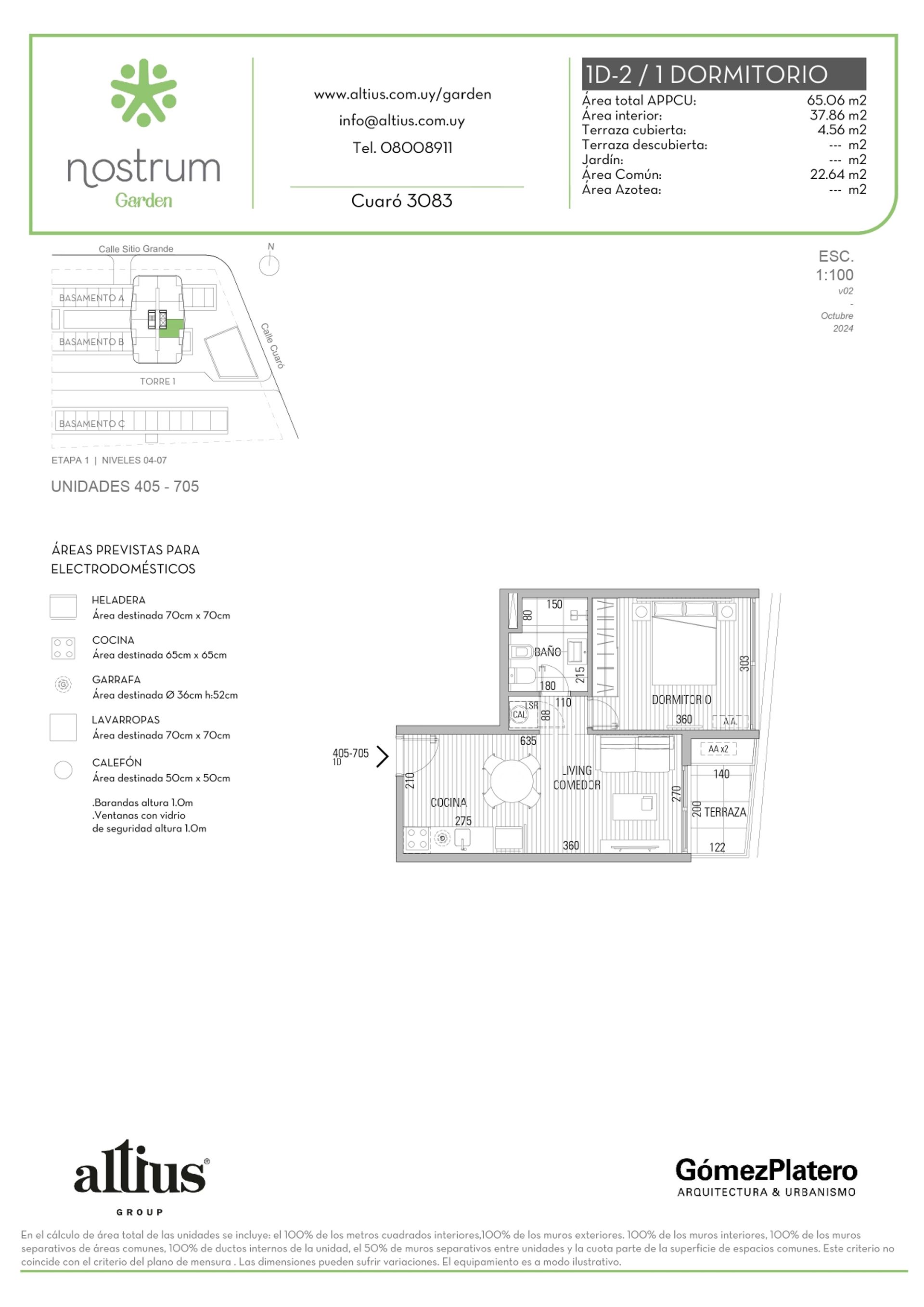 VENTA APARTAMENTO 1 DORMITORIO NOSTRUM GARDEN - 1