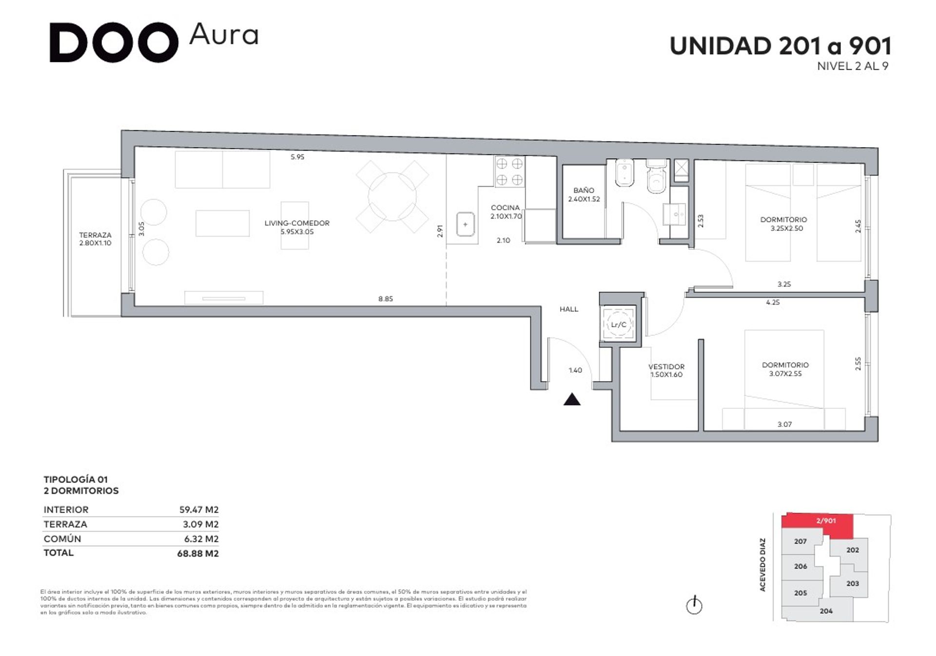 Venta dos dormitorio cordon a estrenar - 2