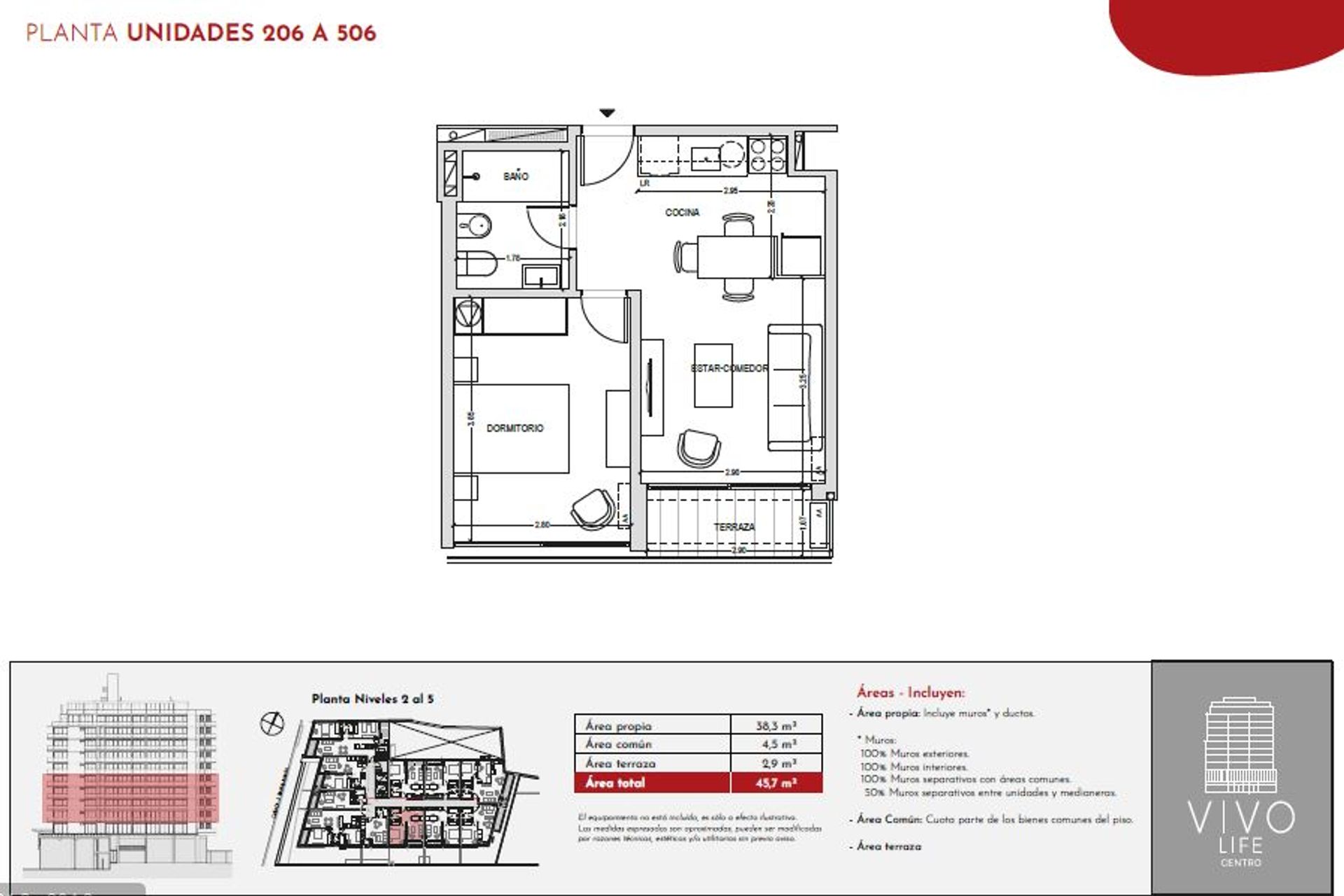Venta apartamento 1 dormitorio en Vivo Life Centro - 1