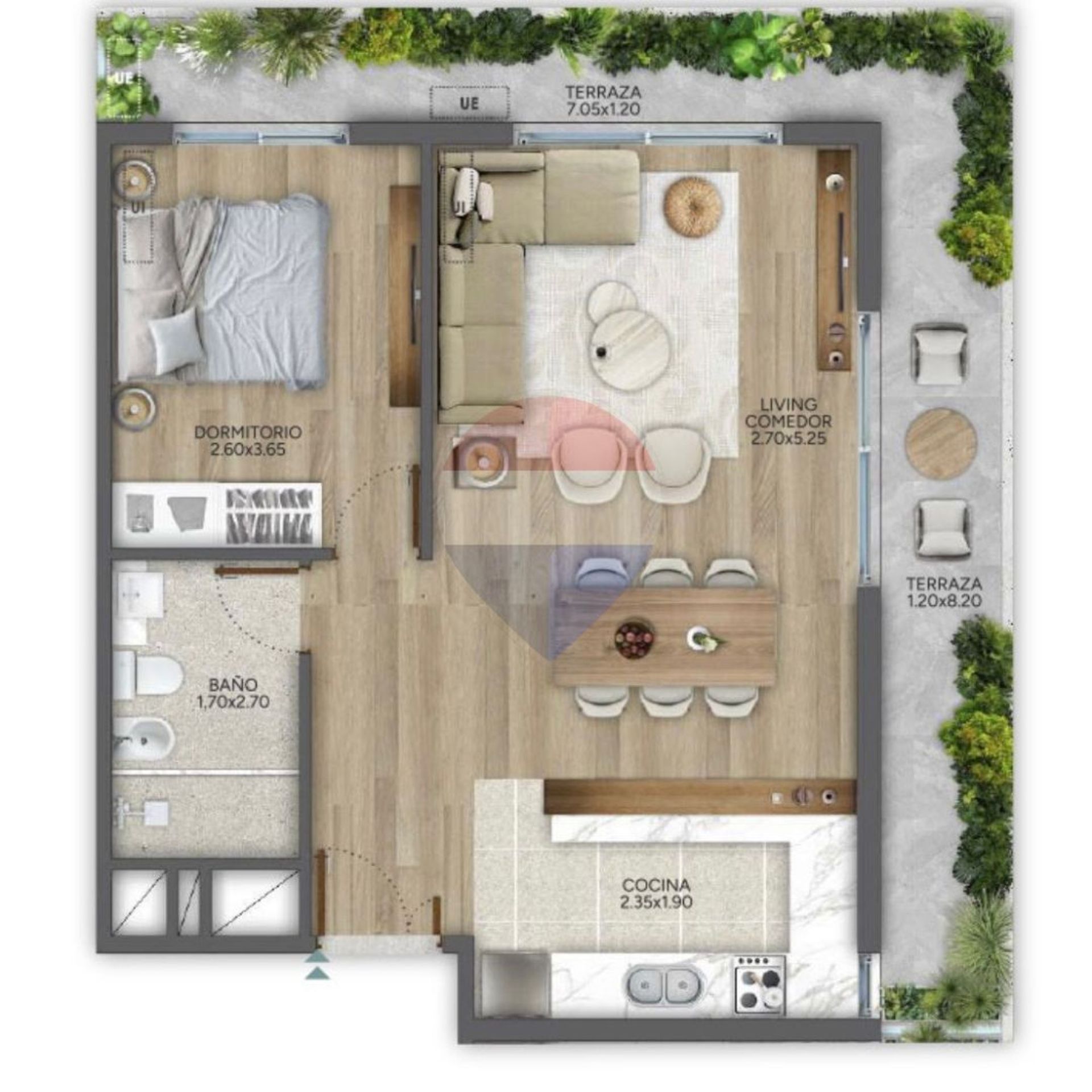 VENTA DEPTO PREMIUM 1 DORM PARQUE RODO CON BALCON - 5
