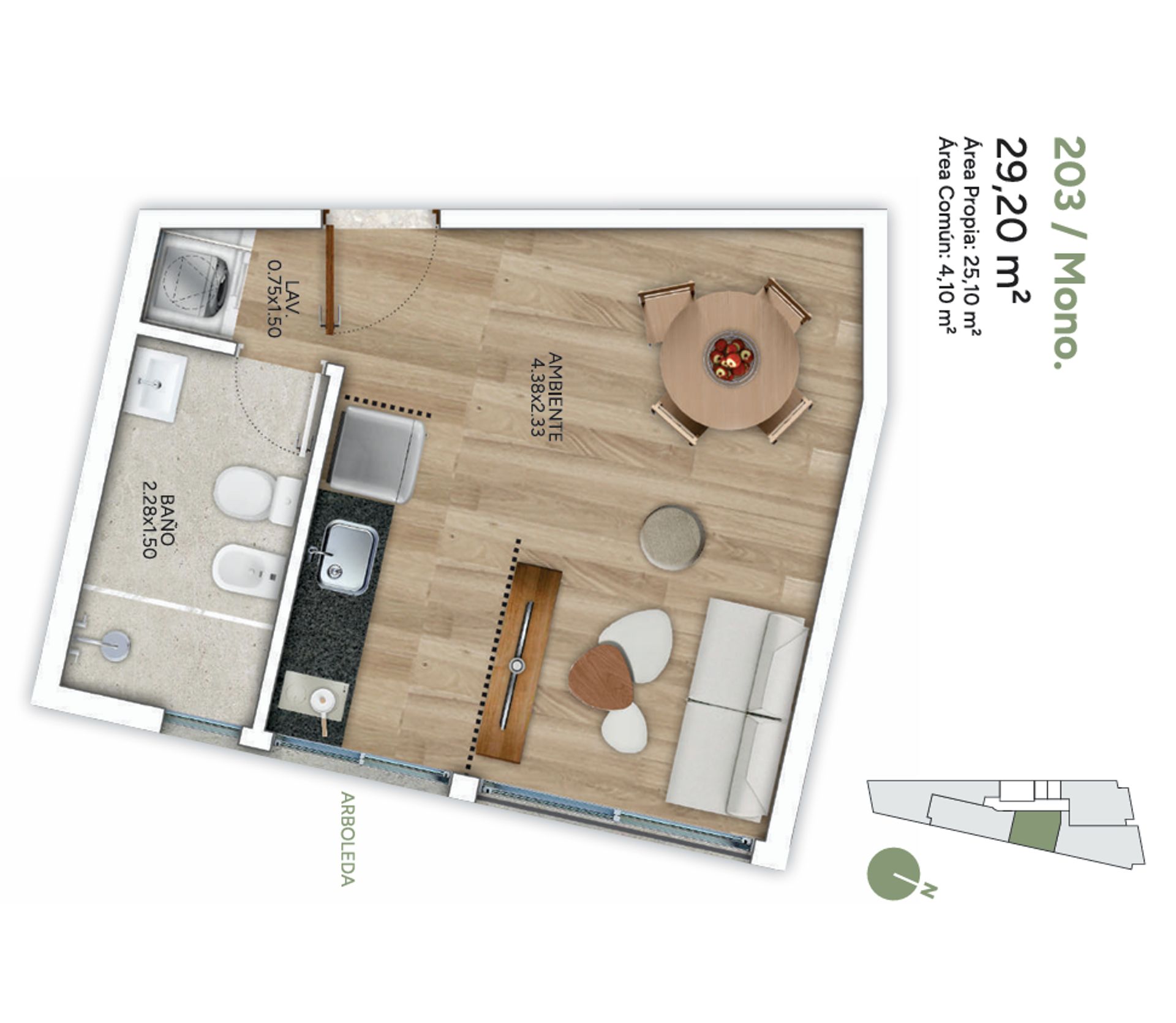 Venta apartamento monoambiente La Blanqueda - 8