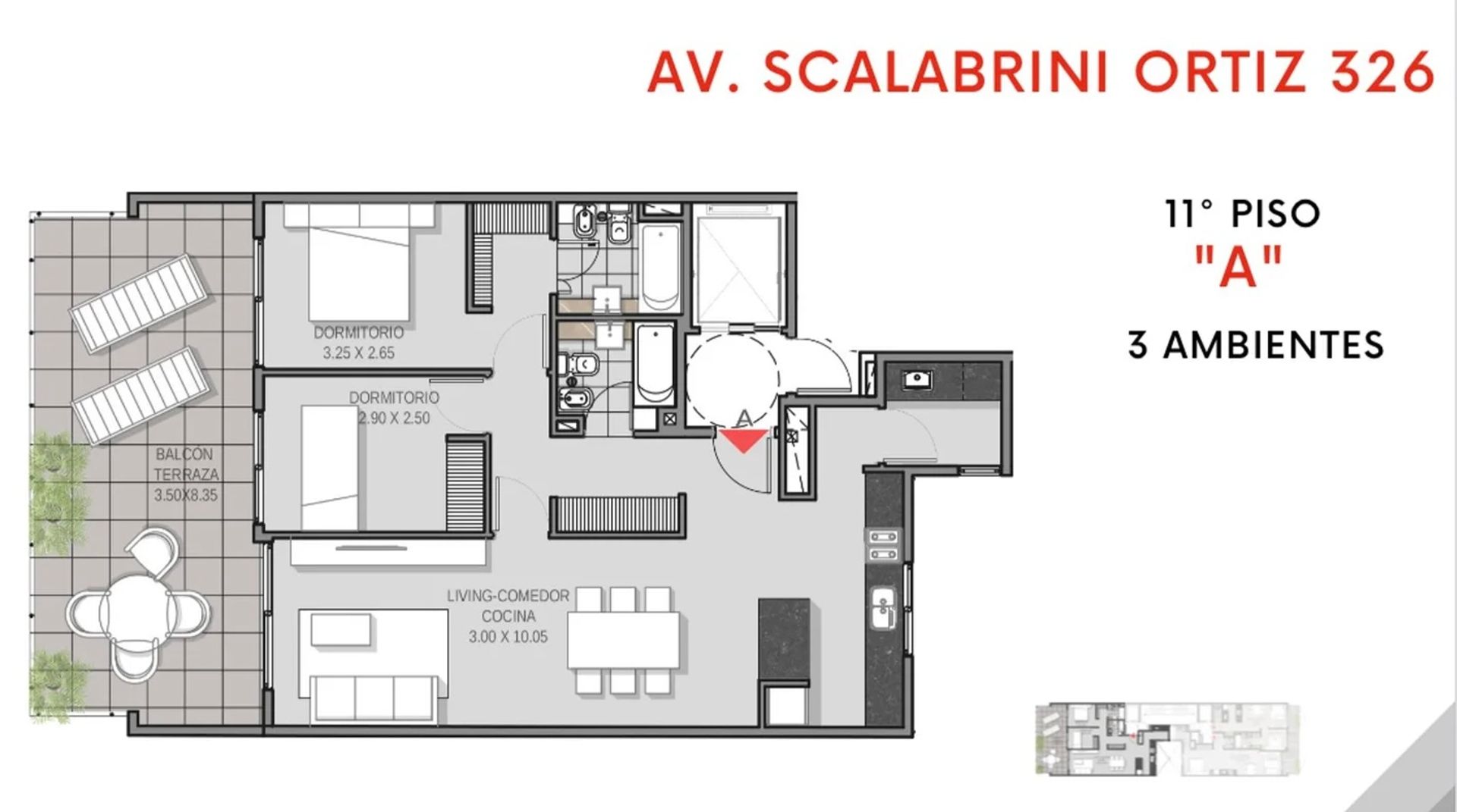 Venta Departamento 3 Ambientes V/Crespo Terraza - 15