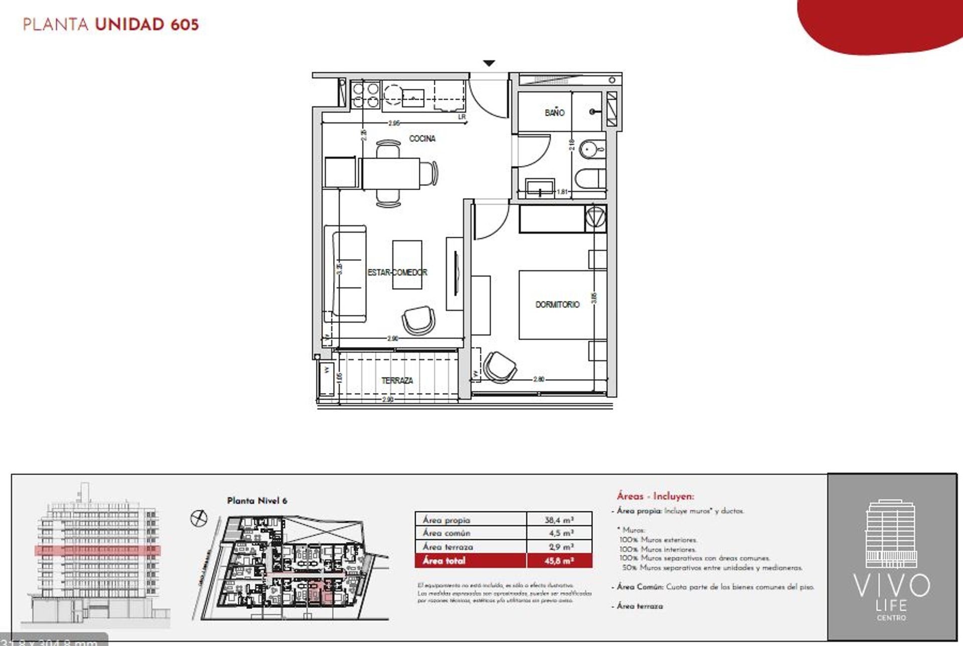 Venta apartamento 1 dormitorio Vivo Life Centro - 1
