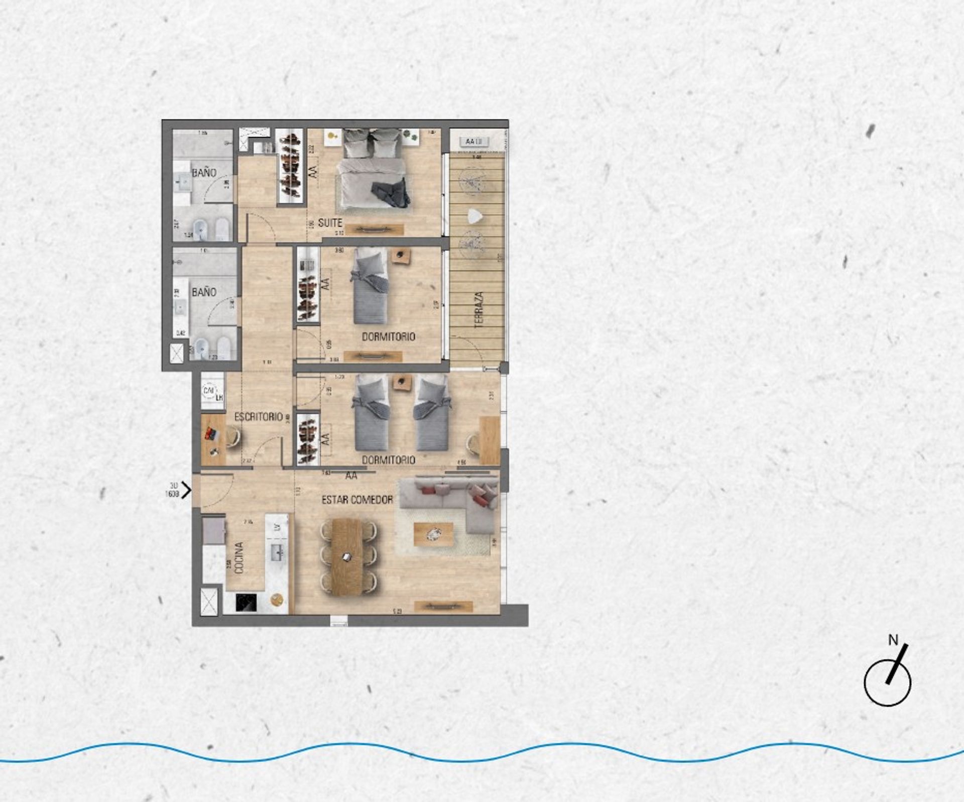 VENTA Apartamento 3 dormitorios Lago Calcagno