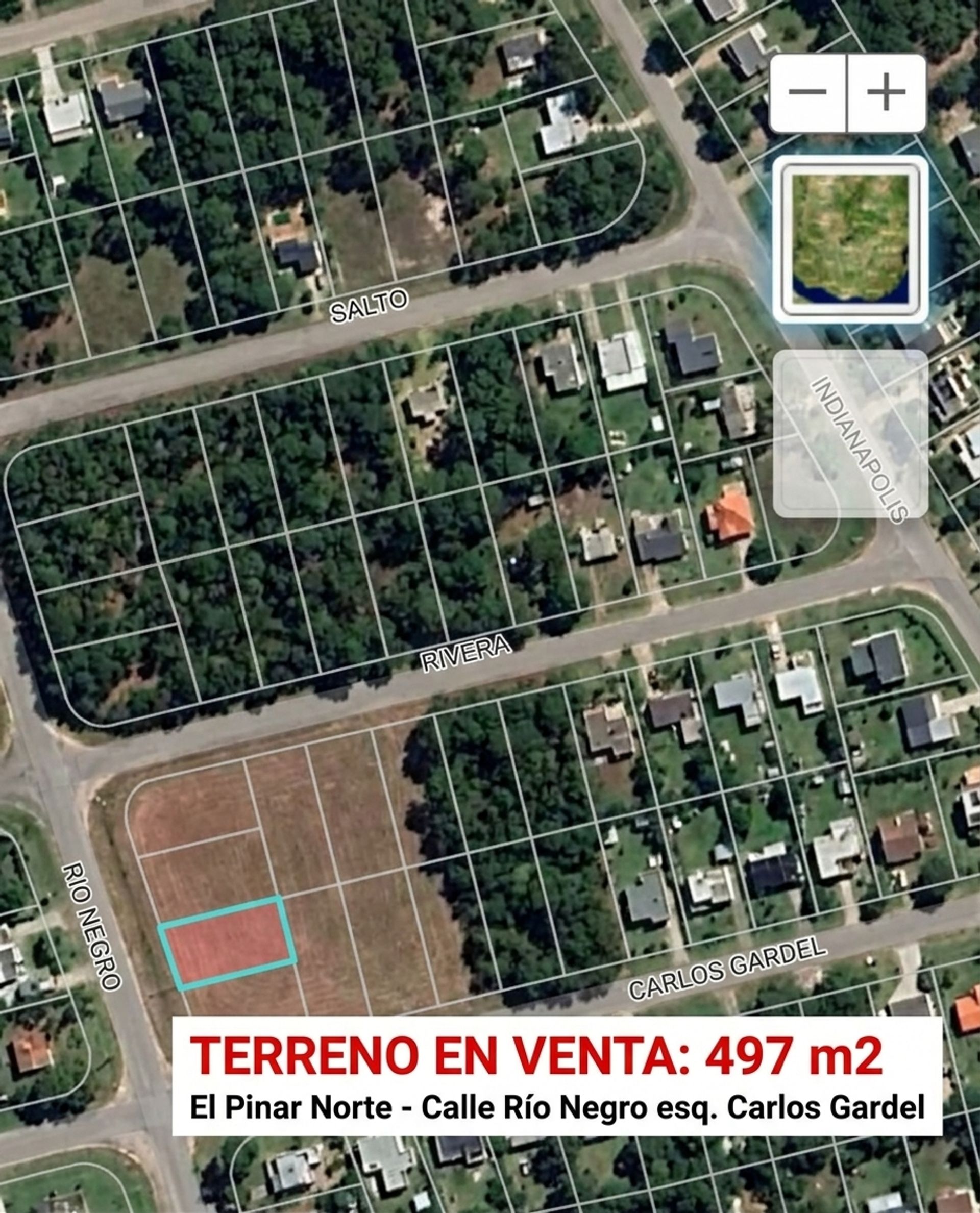 VENTA TERRENO 497 M2 EN EL PINAR - 1