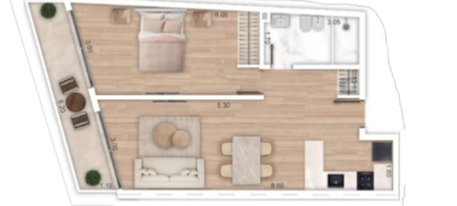 VENTA 1 DORM , TERRAZA, POCITOS, POZO - 5