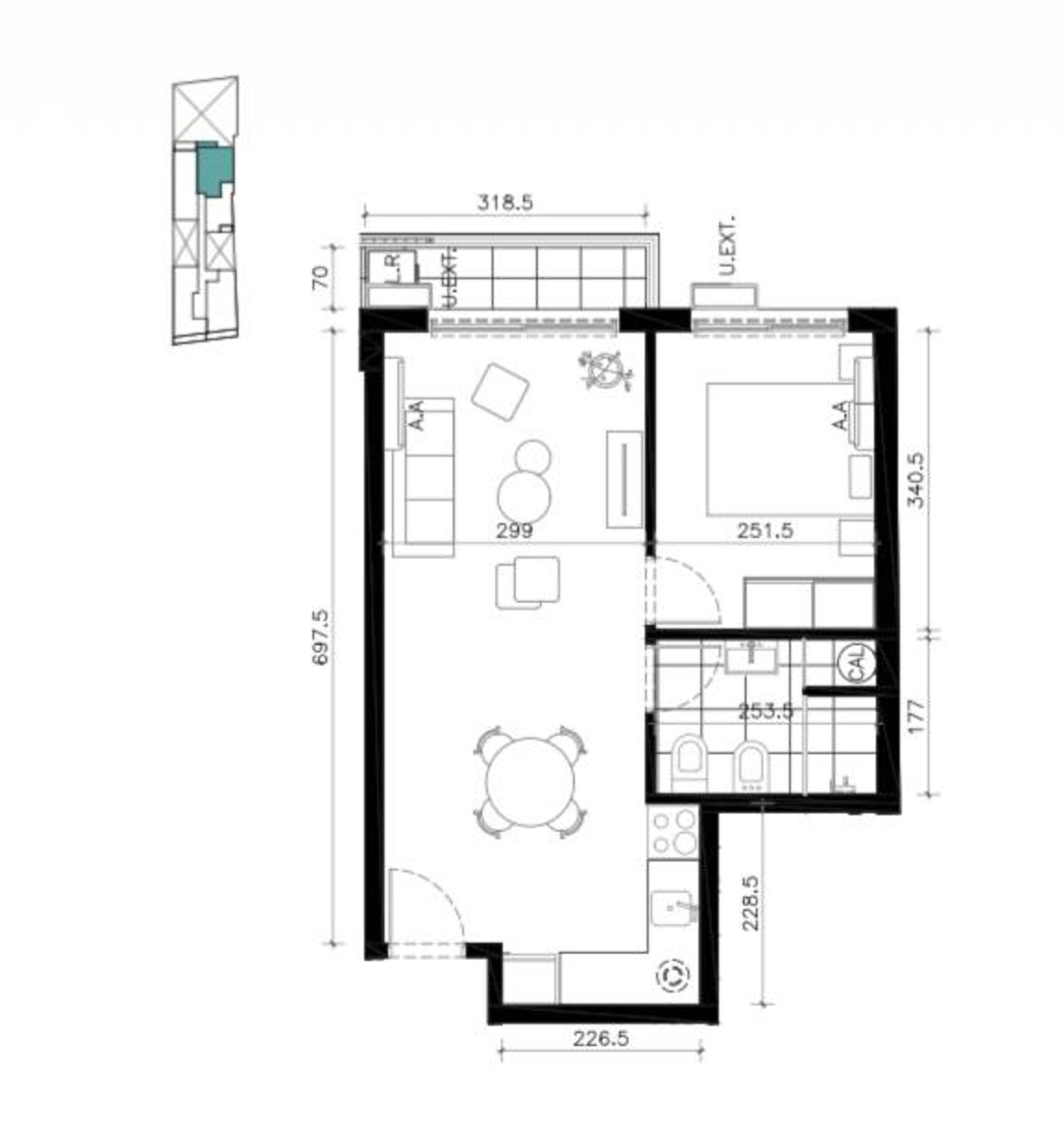 Venta apartamento 1 dormitorio en Cordón - 2