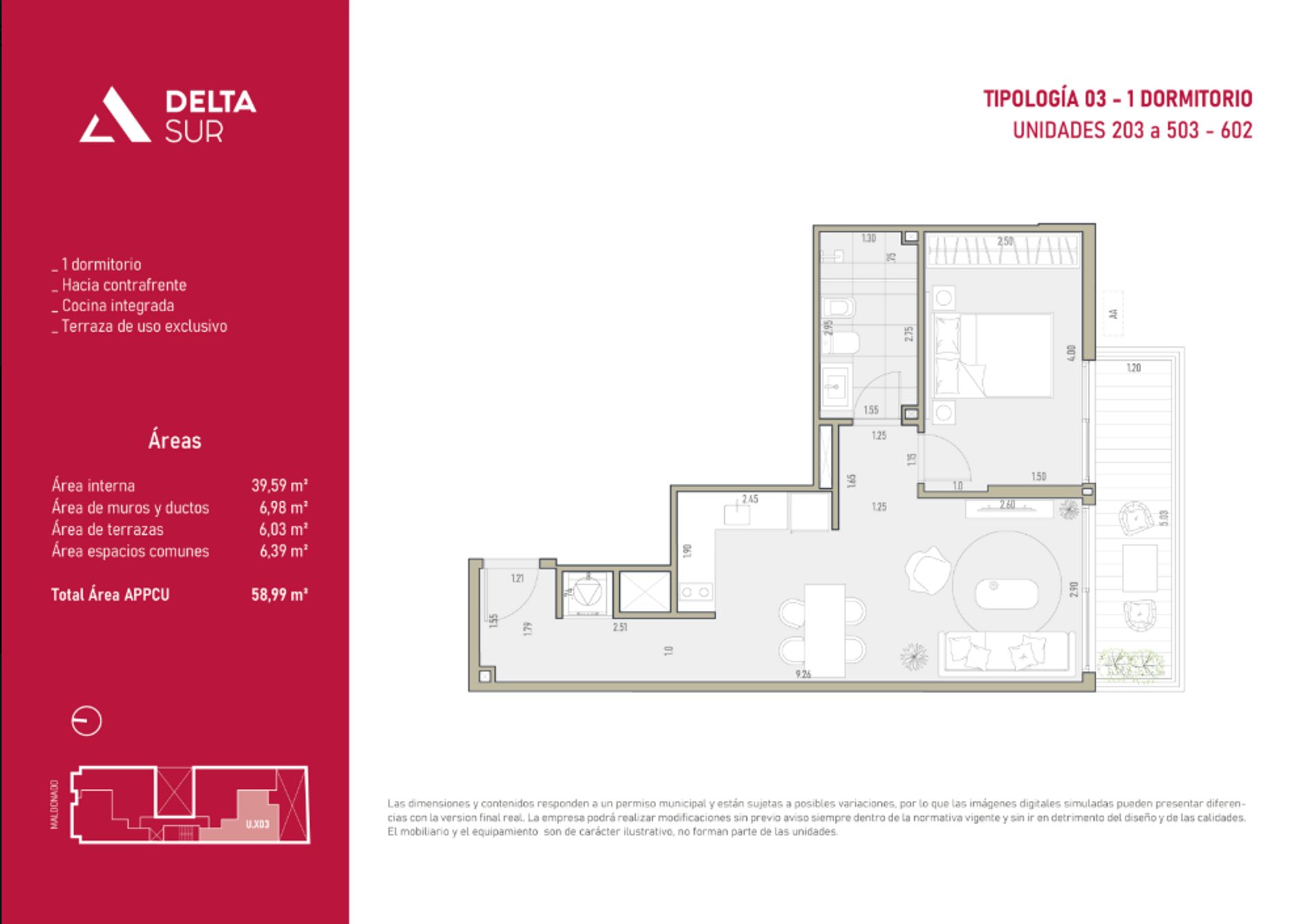 VENTA BARRIO SUR APTO 1 DORM. SET 26 CONTRAFRENTE - 11
