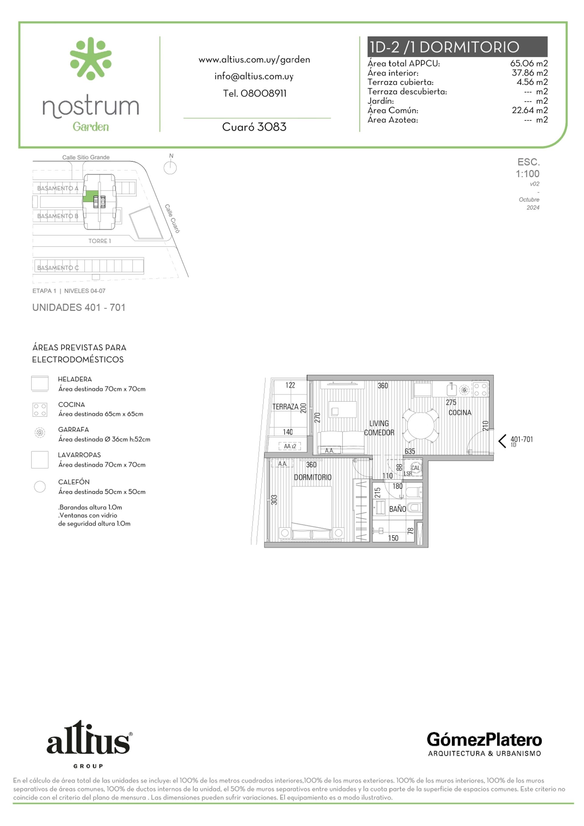 VENTA APARTAMENTO 1 DORMITORIO NOSTRUM GARDEN - 1