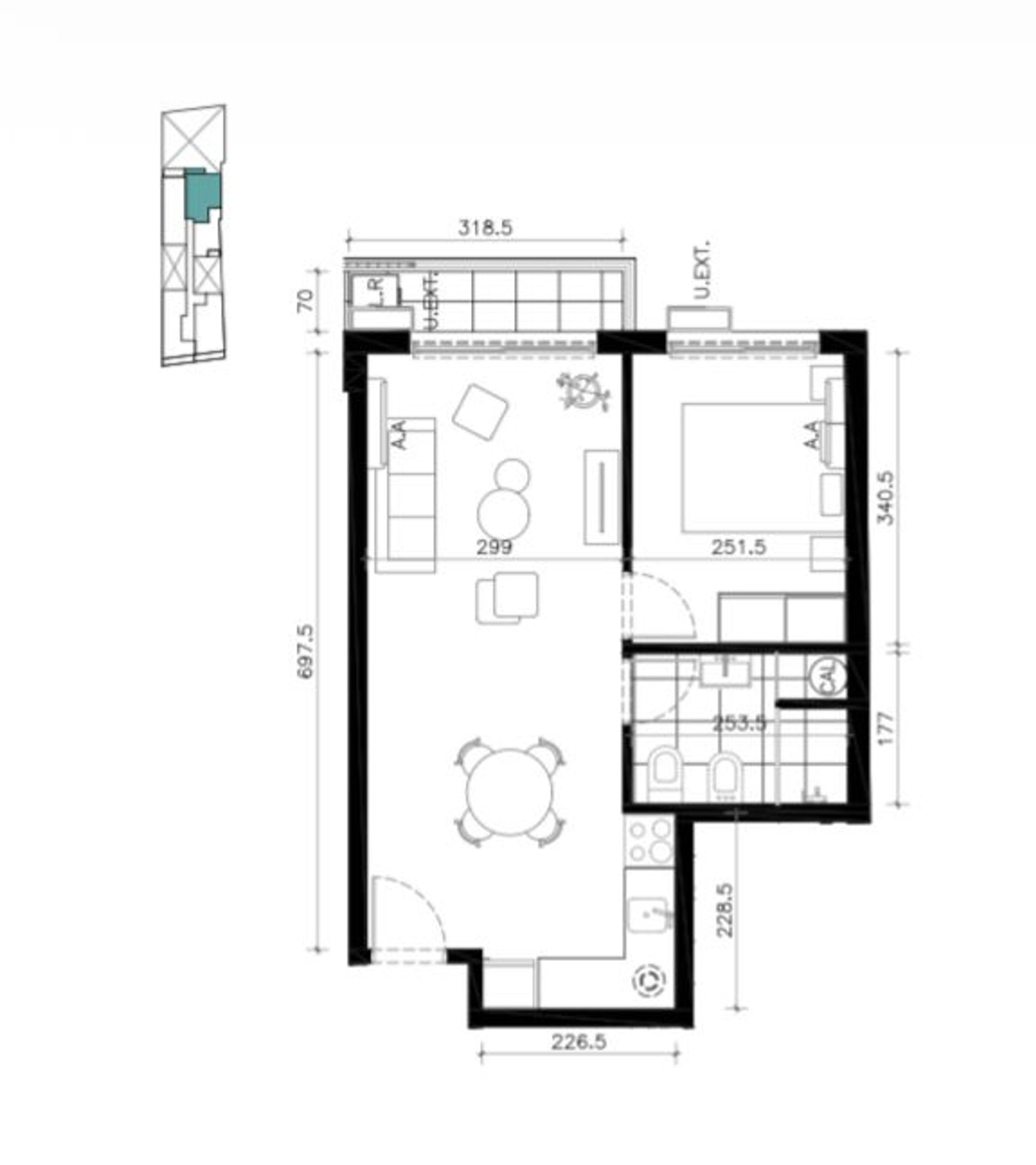 Venta apartamento 1 dormitorio en Cordón - 2