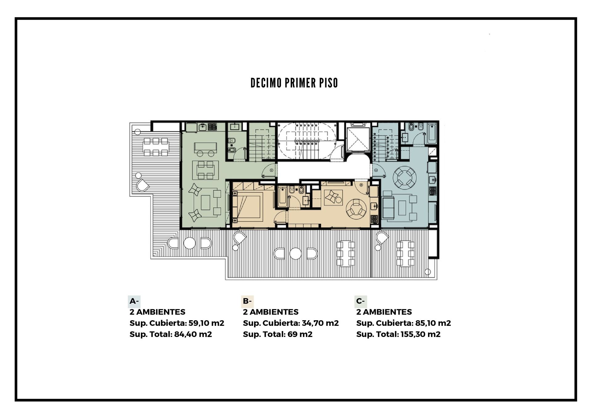 VENTA DEPTO 3AMB C/BCON TERRAZA DE 70,20M2 - 13