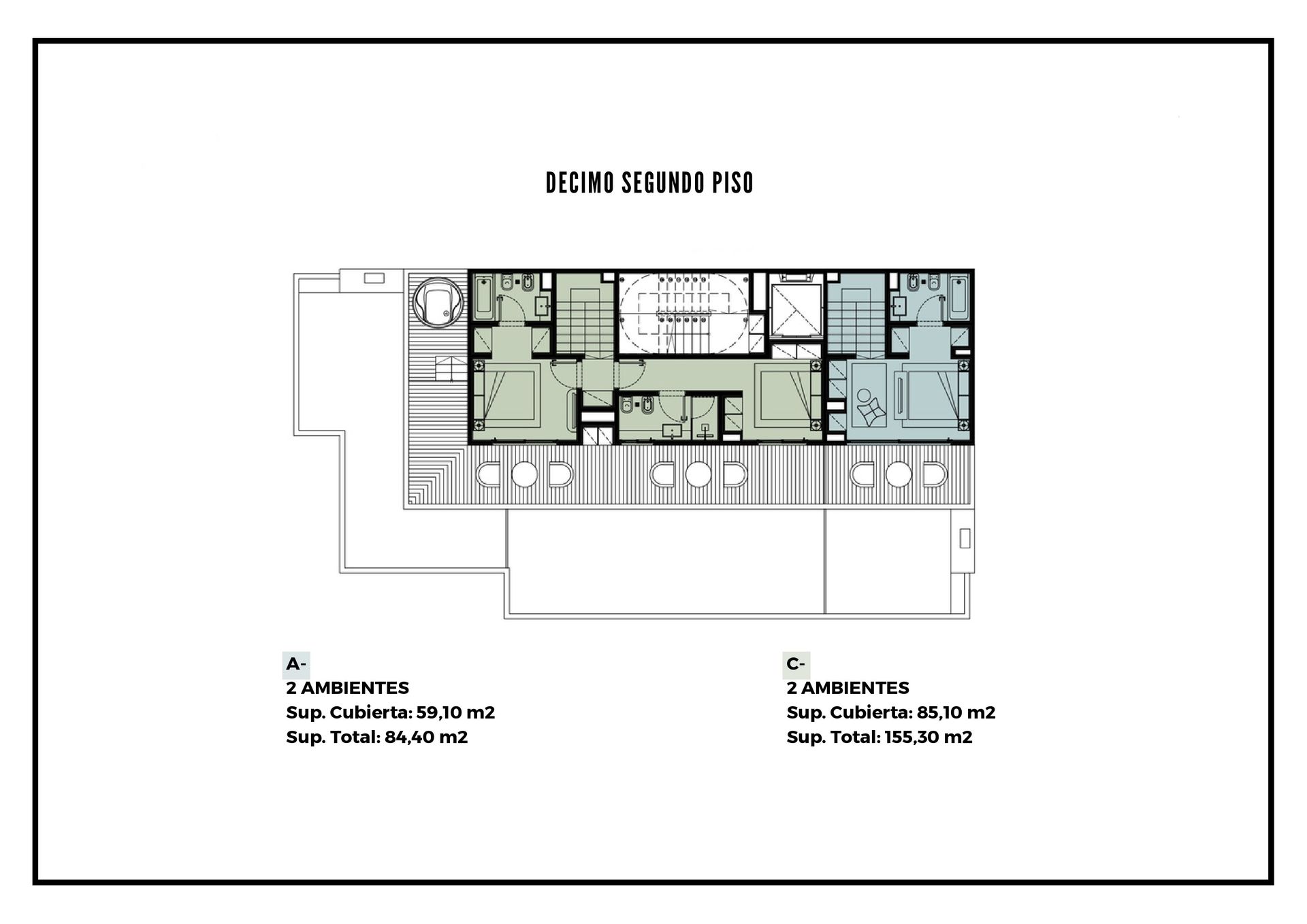 VENTA DEPTO 3AMB C/BCON TERRAZA DE 70,20M2 - 14