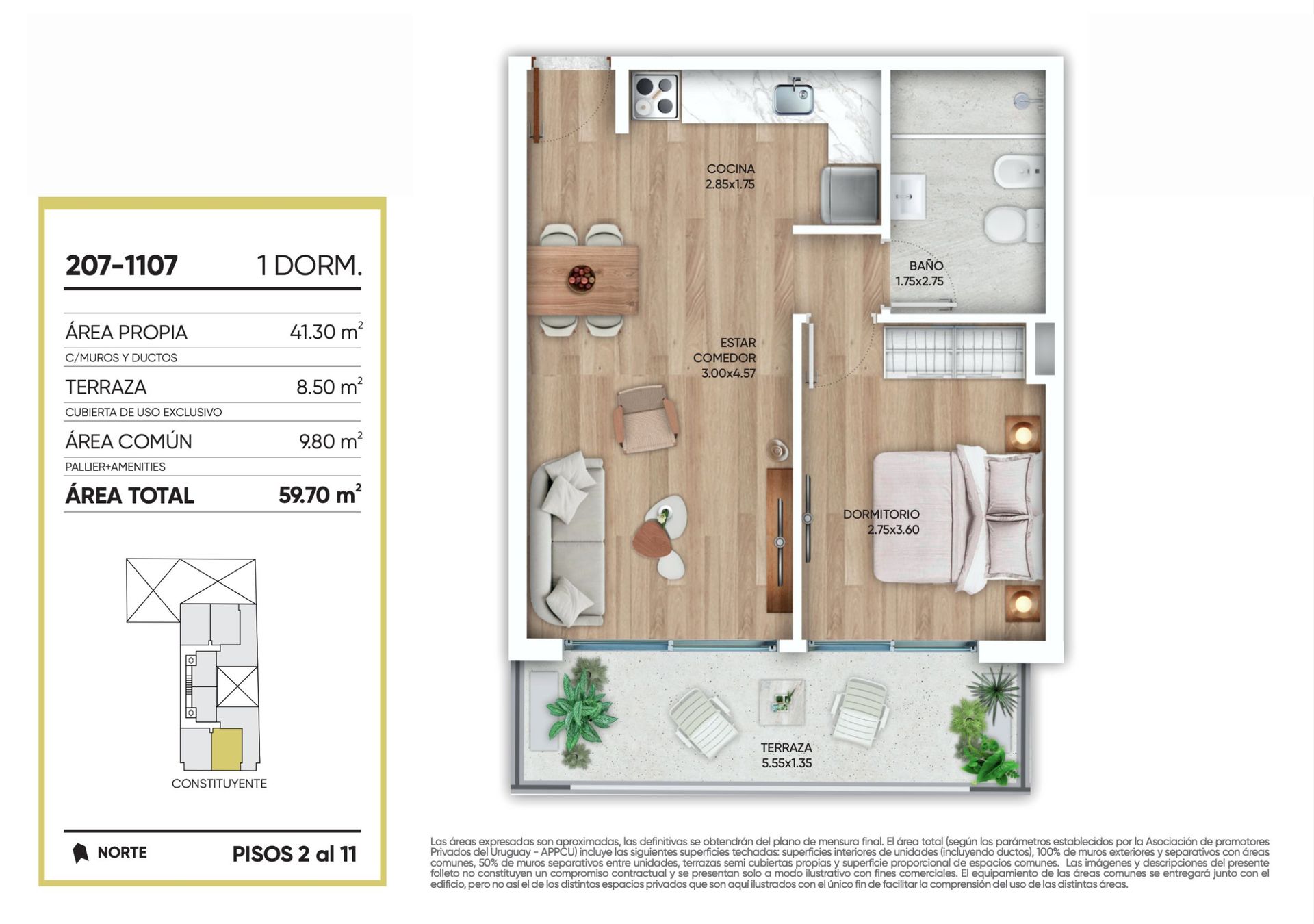 VENTA APARTAMENTO 1 DORMITORIO EN CORDON - 11