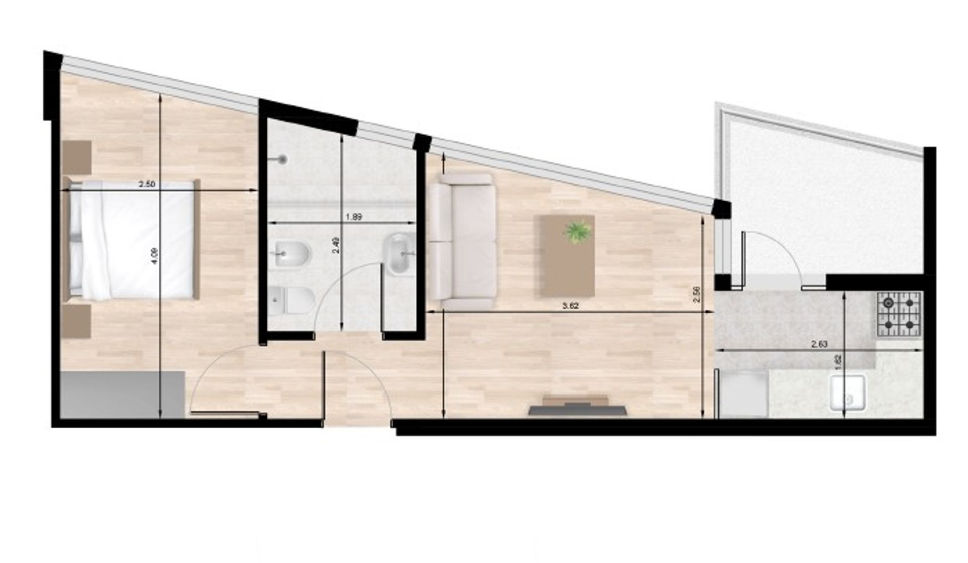 VENTA-Apto 1 dorm-terraza estrena 2026-TRES CRUCES - 3