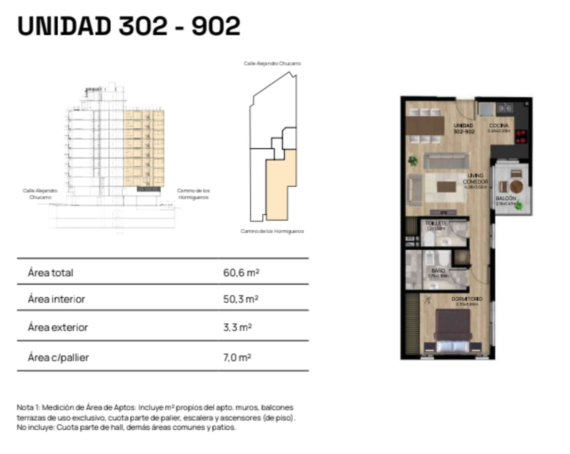 VENTA APARTAMENTO 1DORM BALCON POCITOS POZO