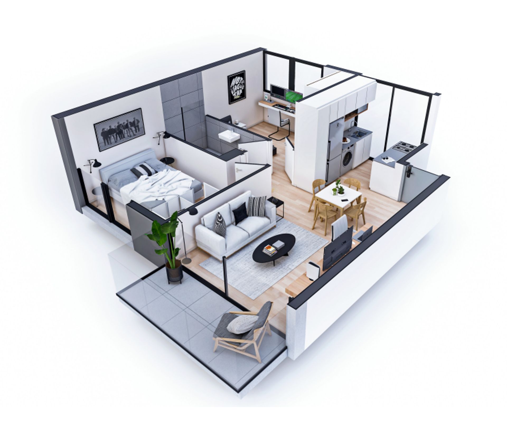 Venta apartamento 1 Dorm. 01 Vista La Blanqueada - 1
