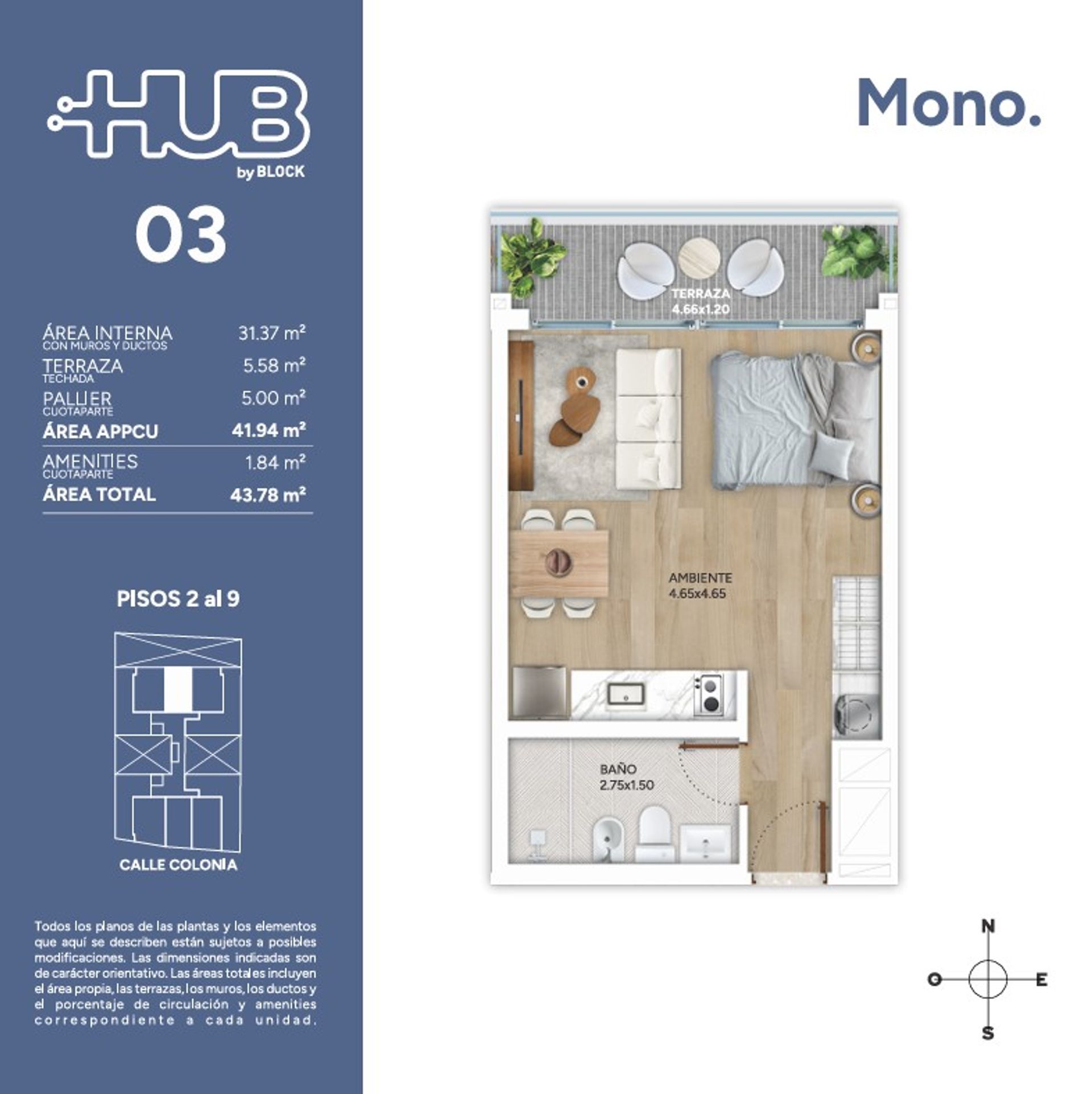 Venta Monoambiente en Cordon con Amenities - 1