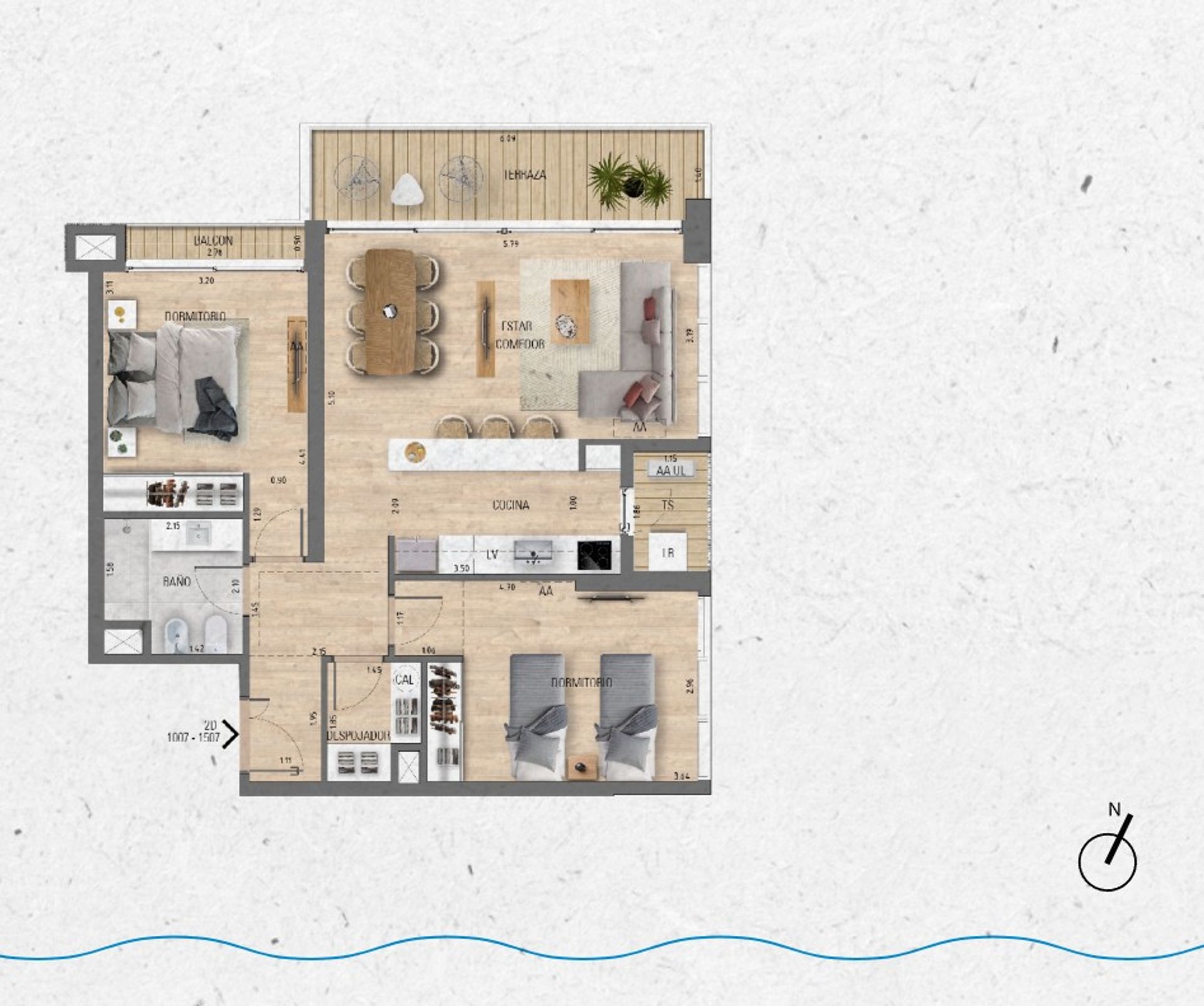 VENTA Apartamento 2 dormitorios Lago Calcagno