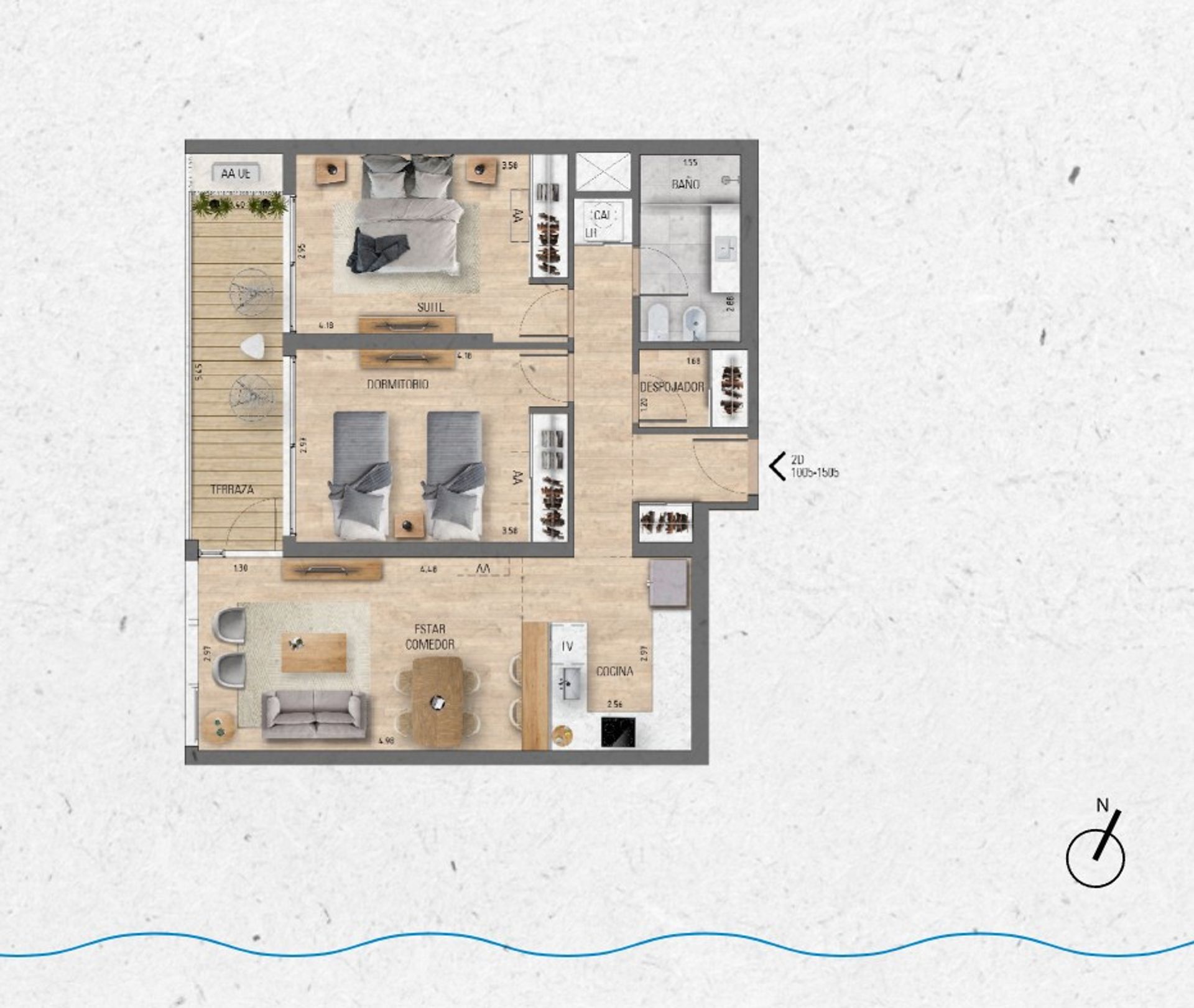VENTA Apartamento 2 dormitorios Lago Calcagno