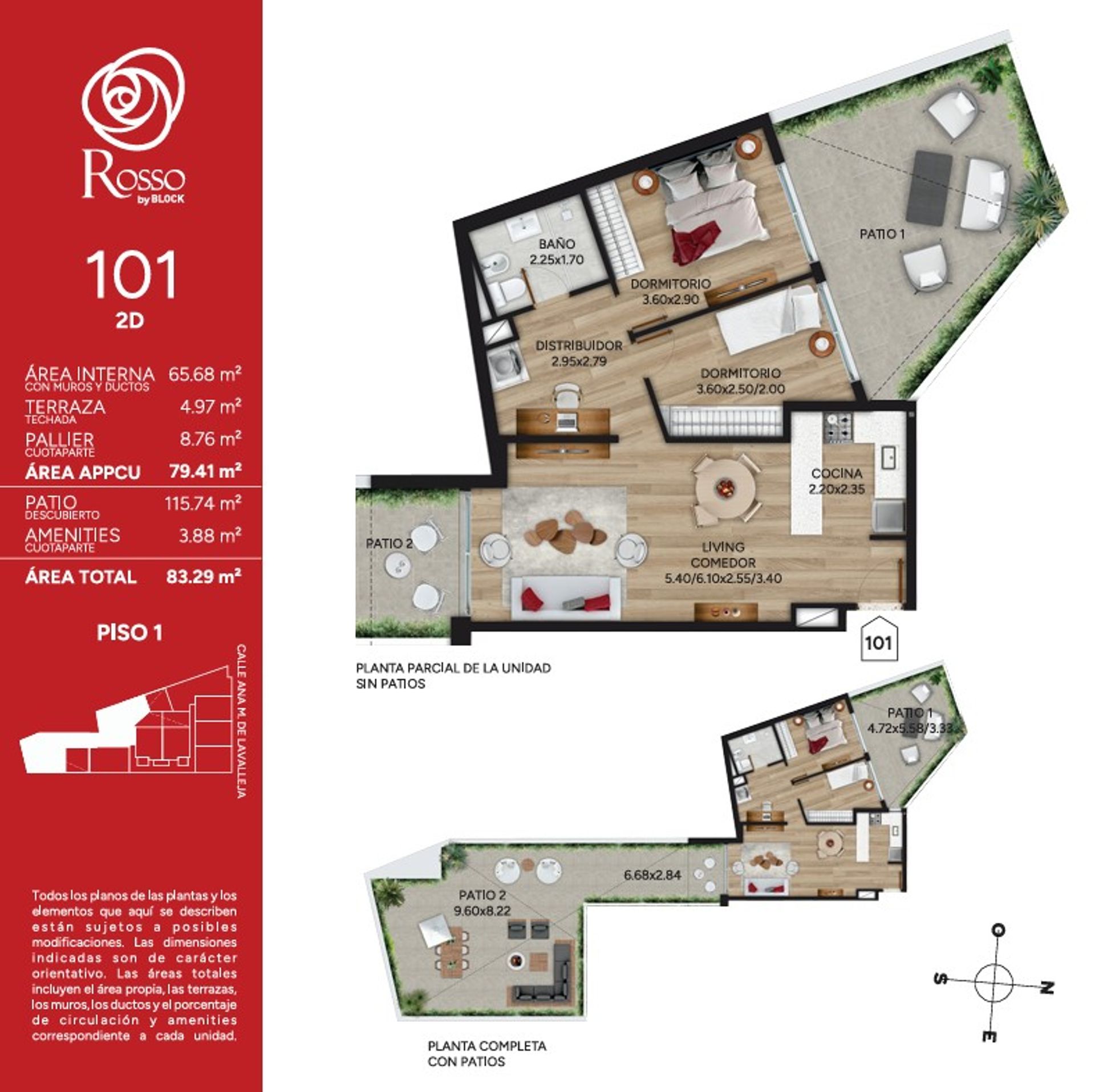 Venta Apartamento 2 Dorm Con Patio Rosso Marzo2028 - 1