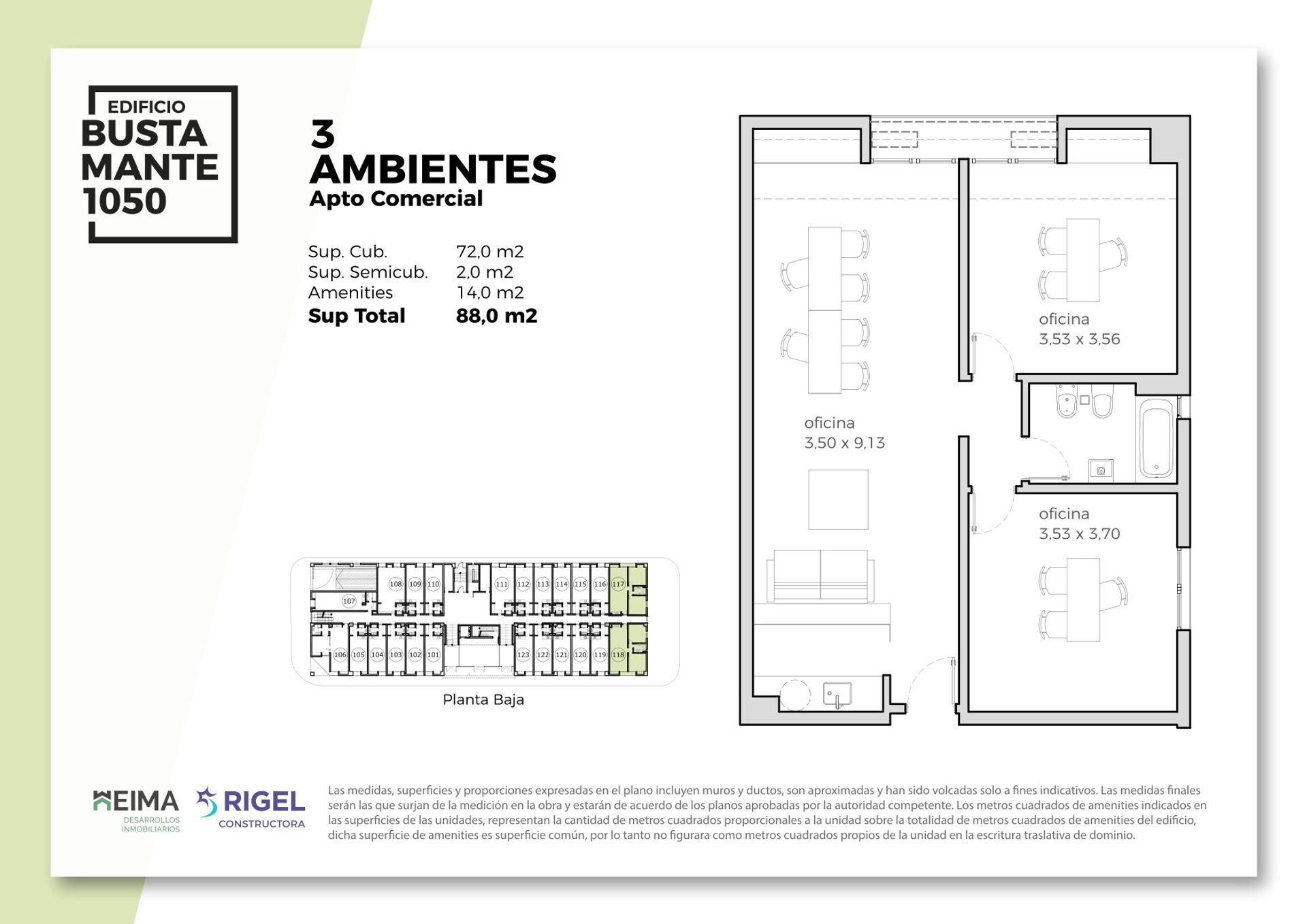 DEPARTAMENTO 3 AMB APTO COMERCIAL PROFESIONAL - 3