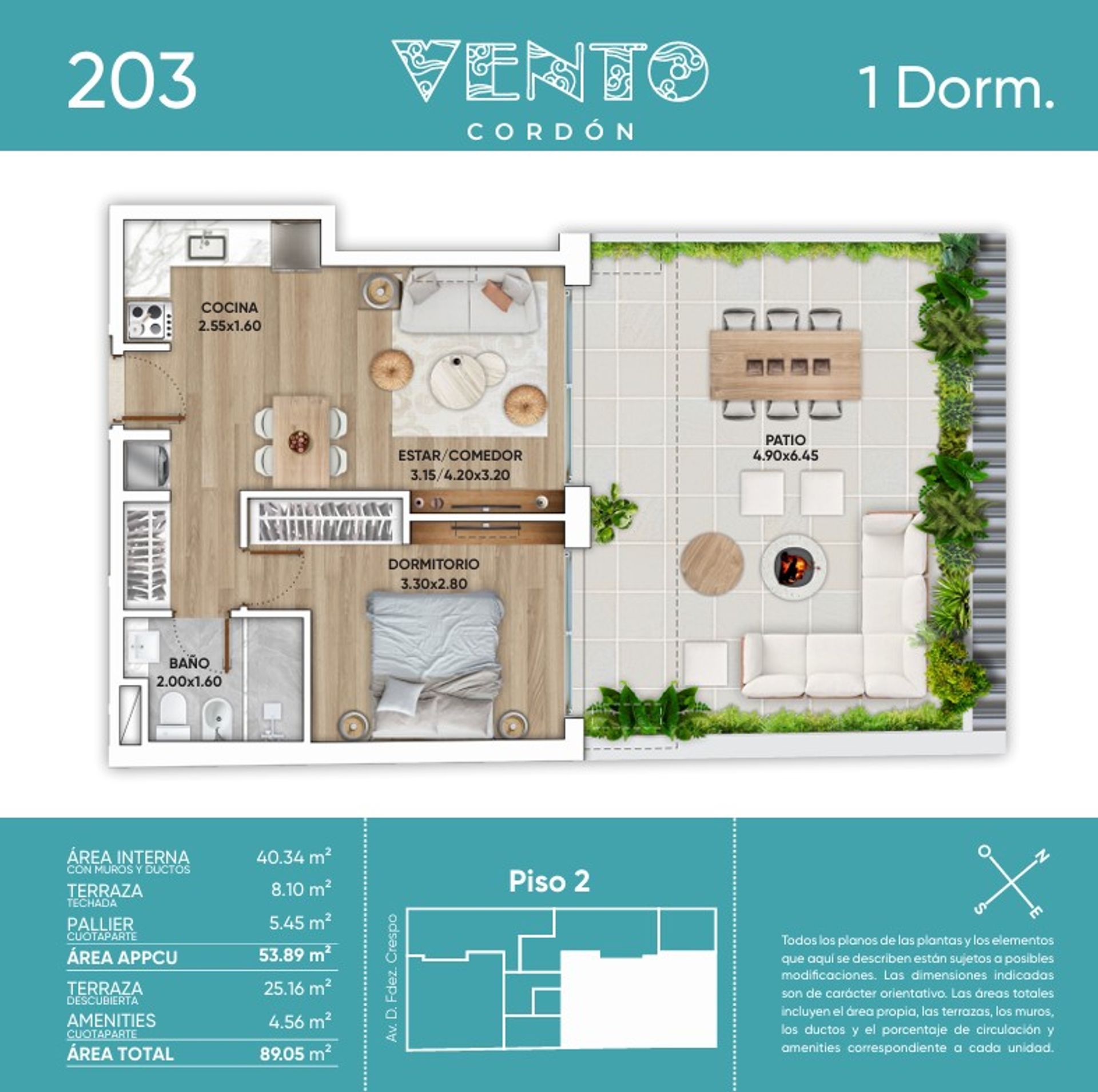 Vento Cordon Patio 1 dorm en Agosto 2026 - 12