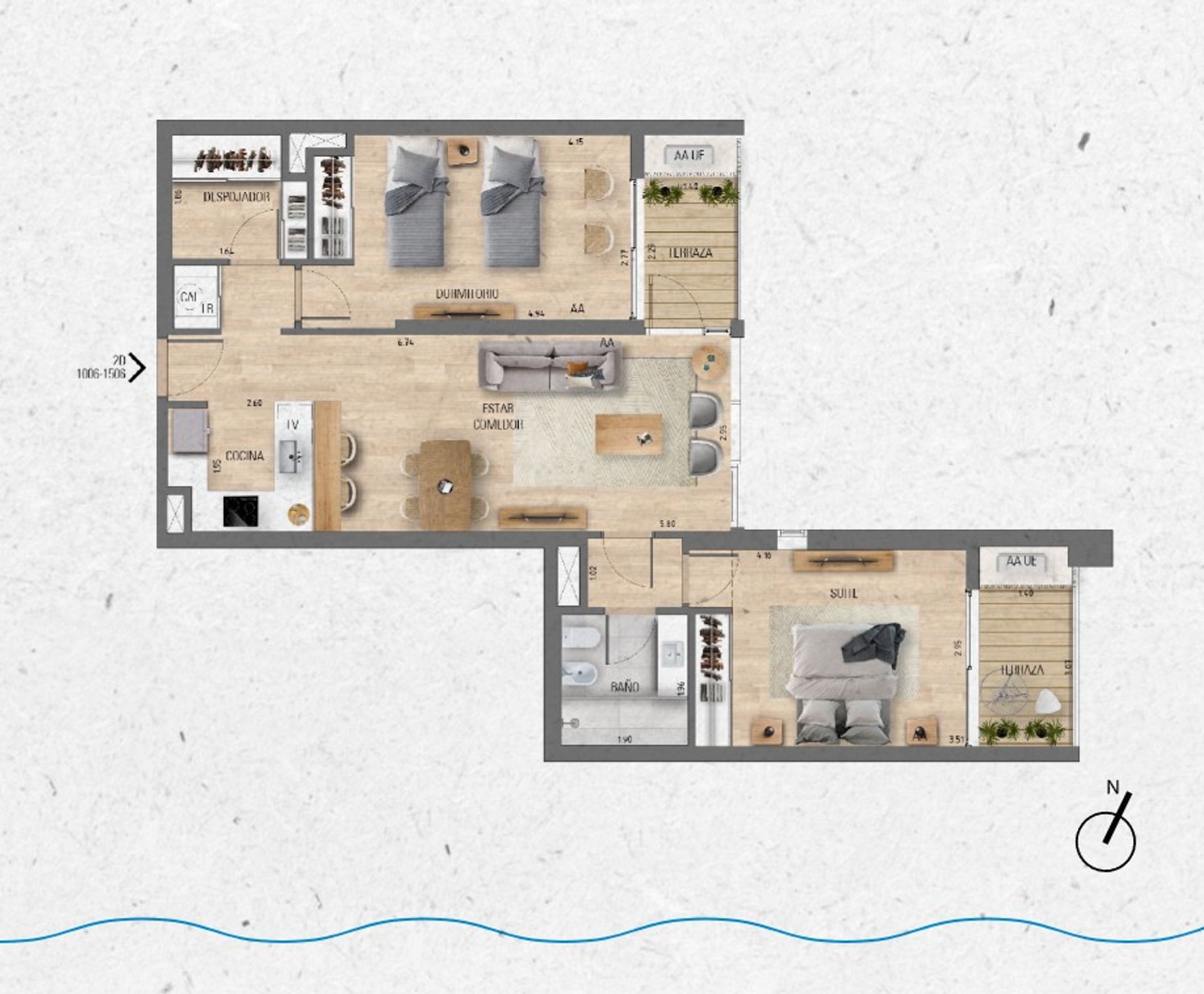 VENTA Apartamento 2 dormitorios Lago Calcagno
