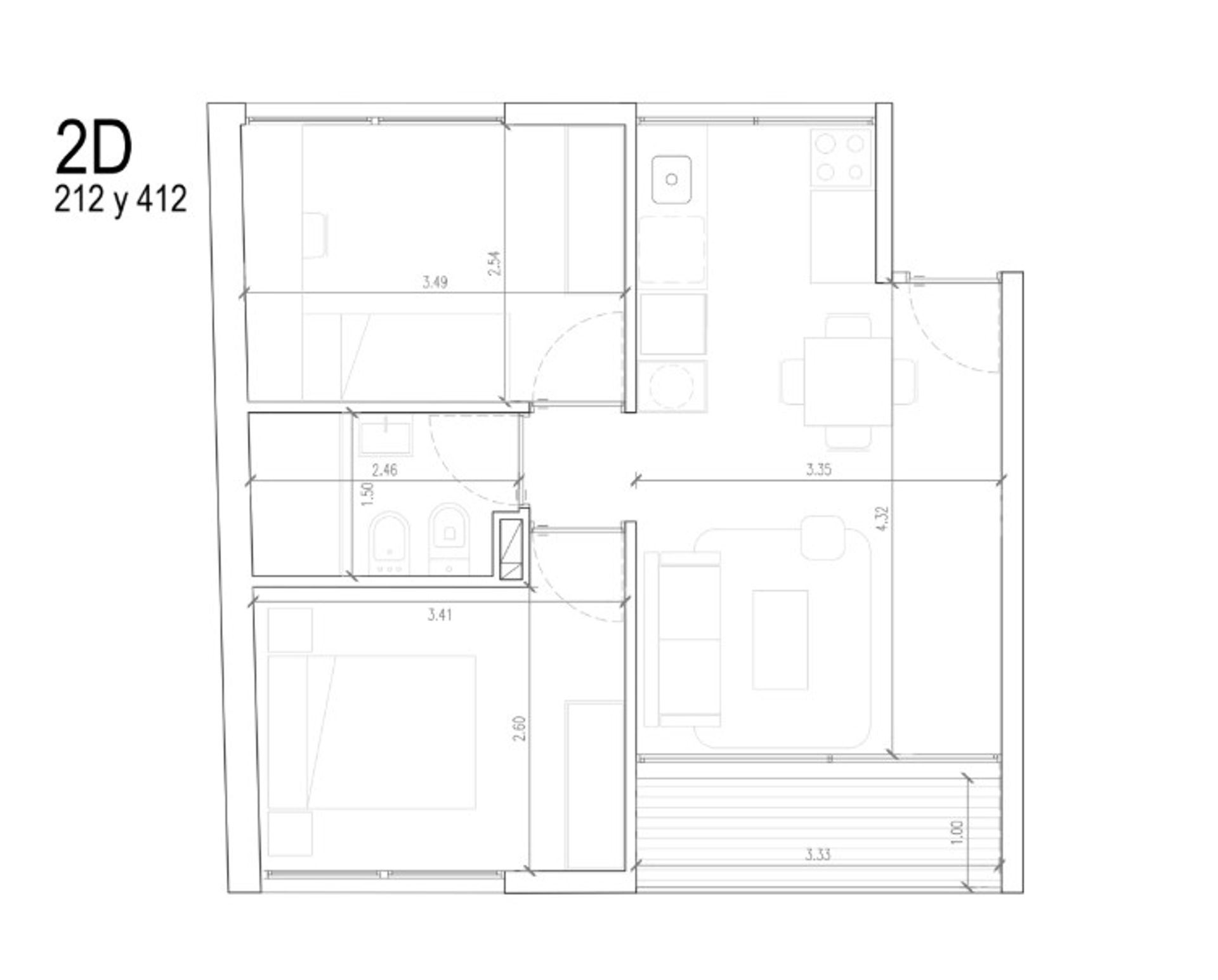 2 dorm dormitorio con terraza - 10