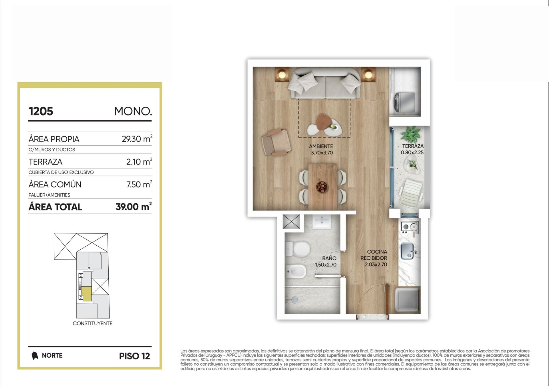 VENTA APARTAMENTO MONOAMBIENTE EN CORDON - 11
