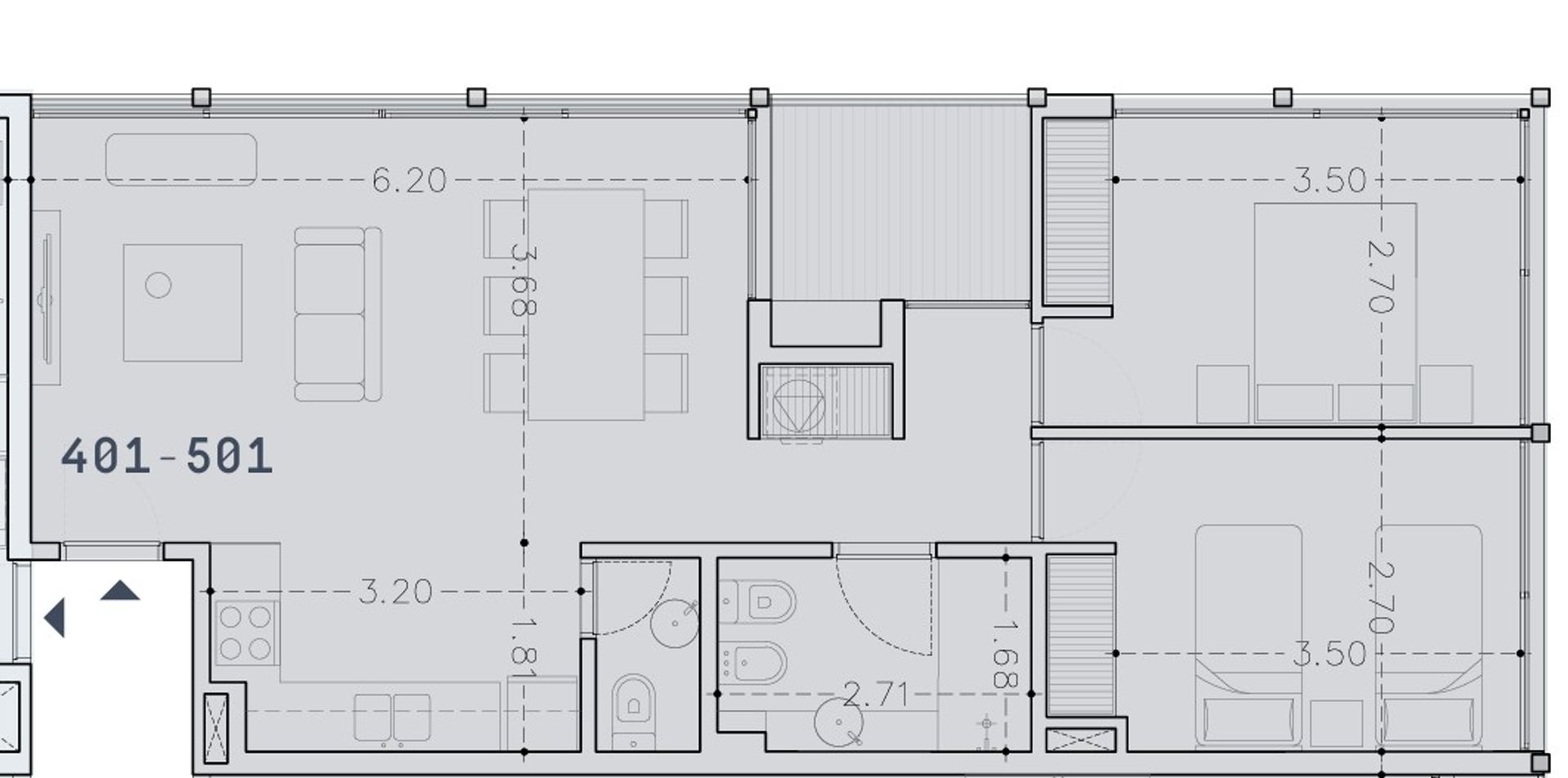Venta 3 dormitorio Punta Carretas Parrillero y Tza - 3