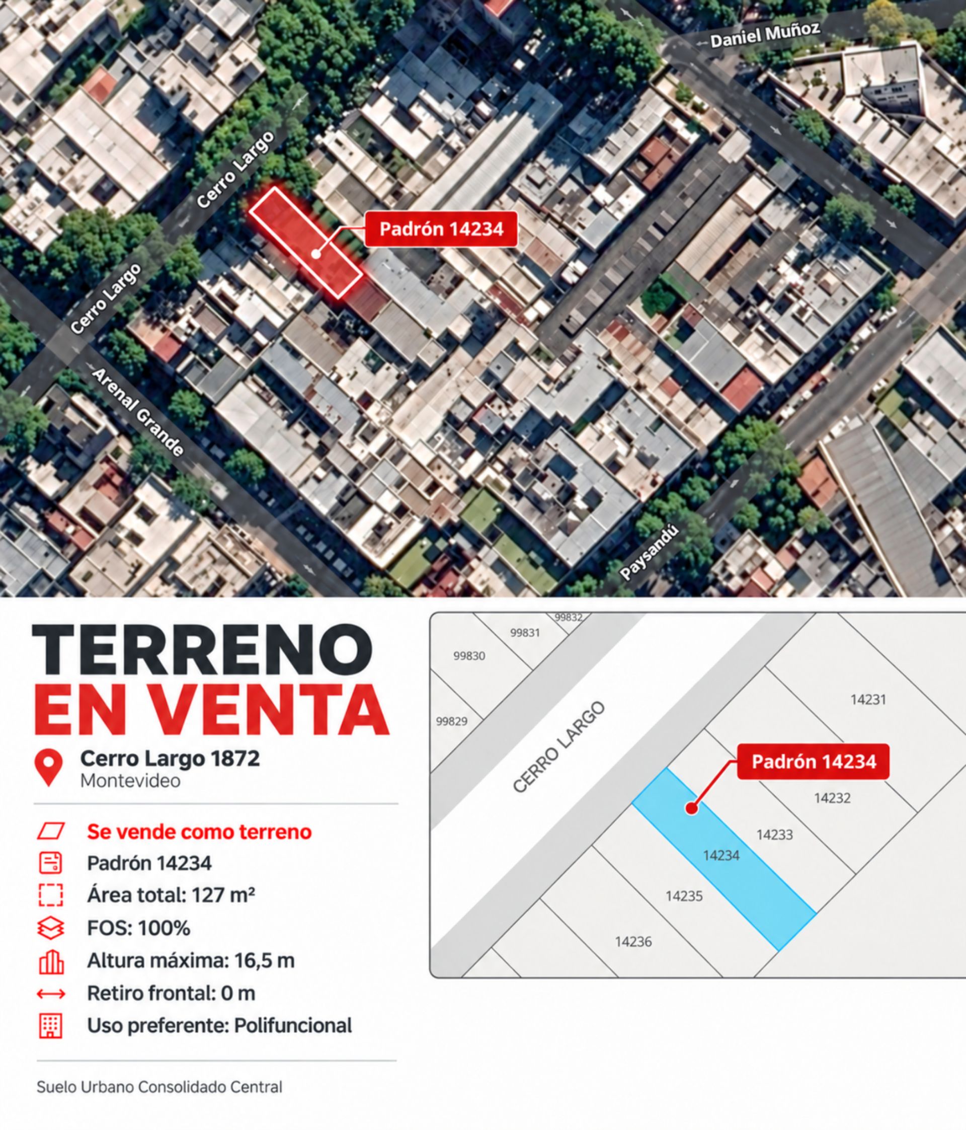 Venta terreno en Cordón - 1