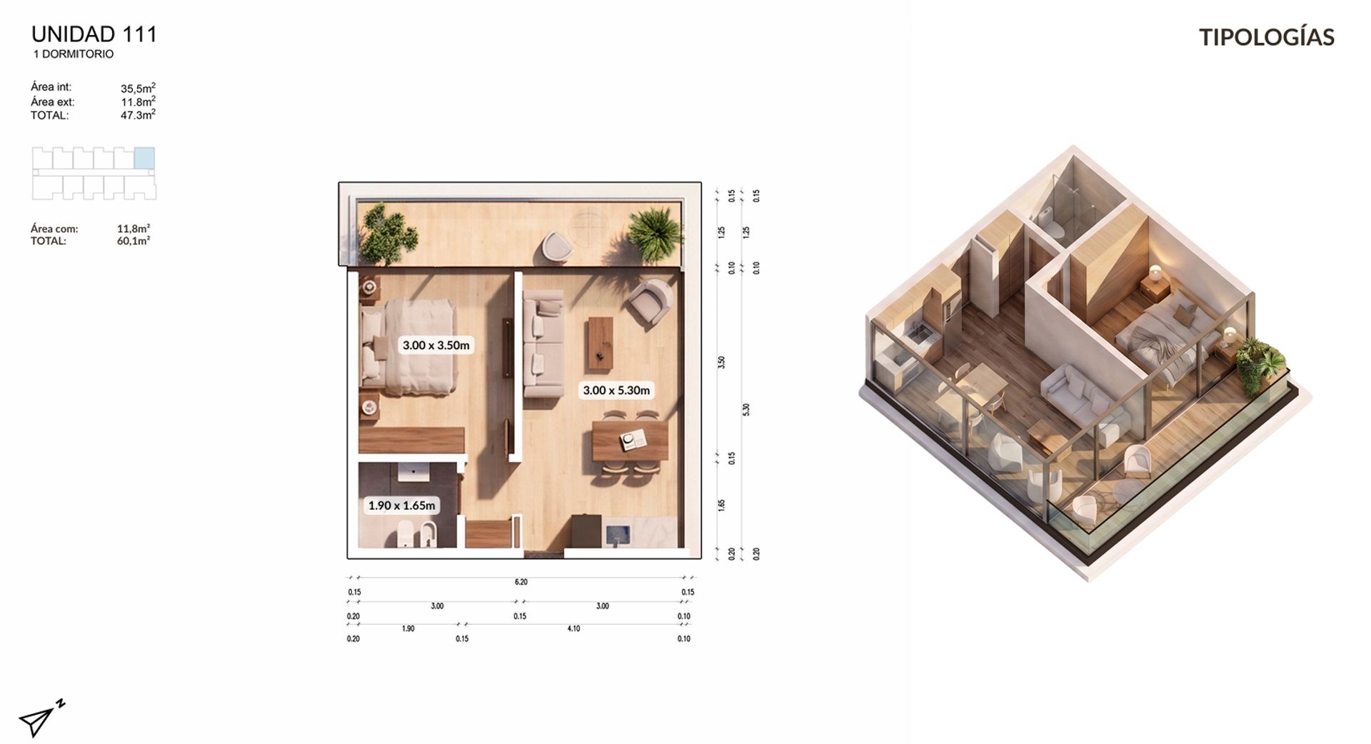 APARTAMENTO 1 DORMITORIO EN VENTA PLAYA MANSA - 1
