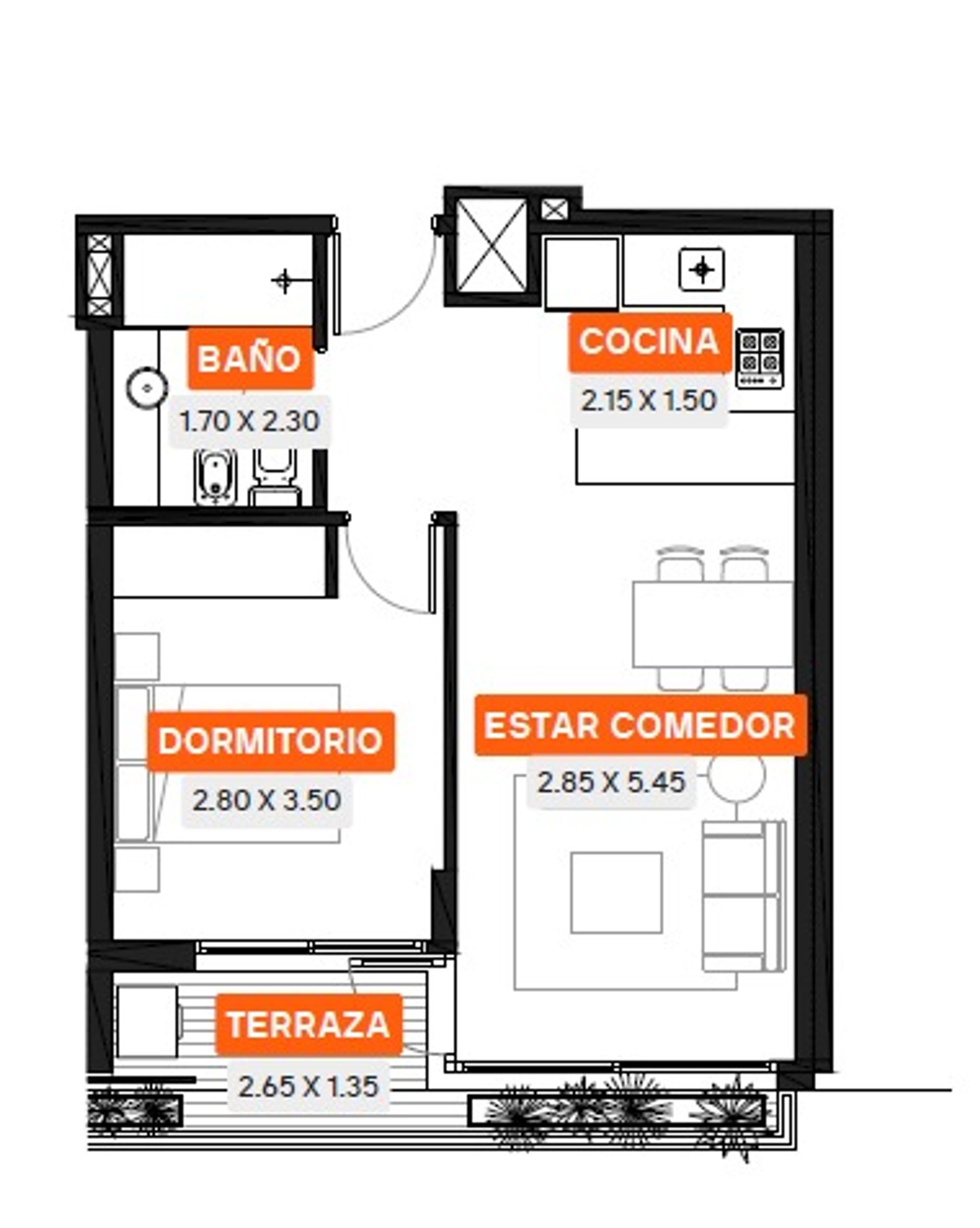 VENTA apto en CONSTRUCCION - 1 Dormitorio - 10