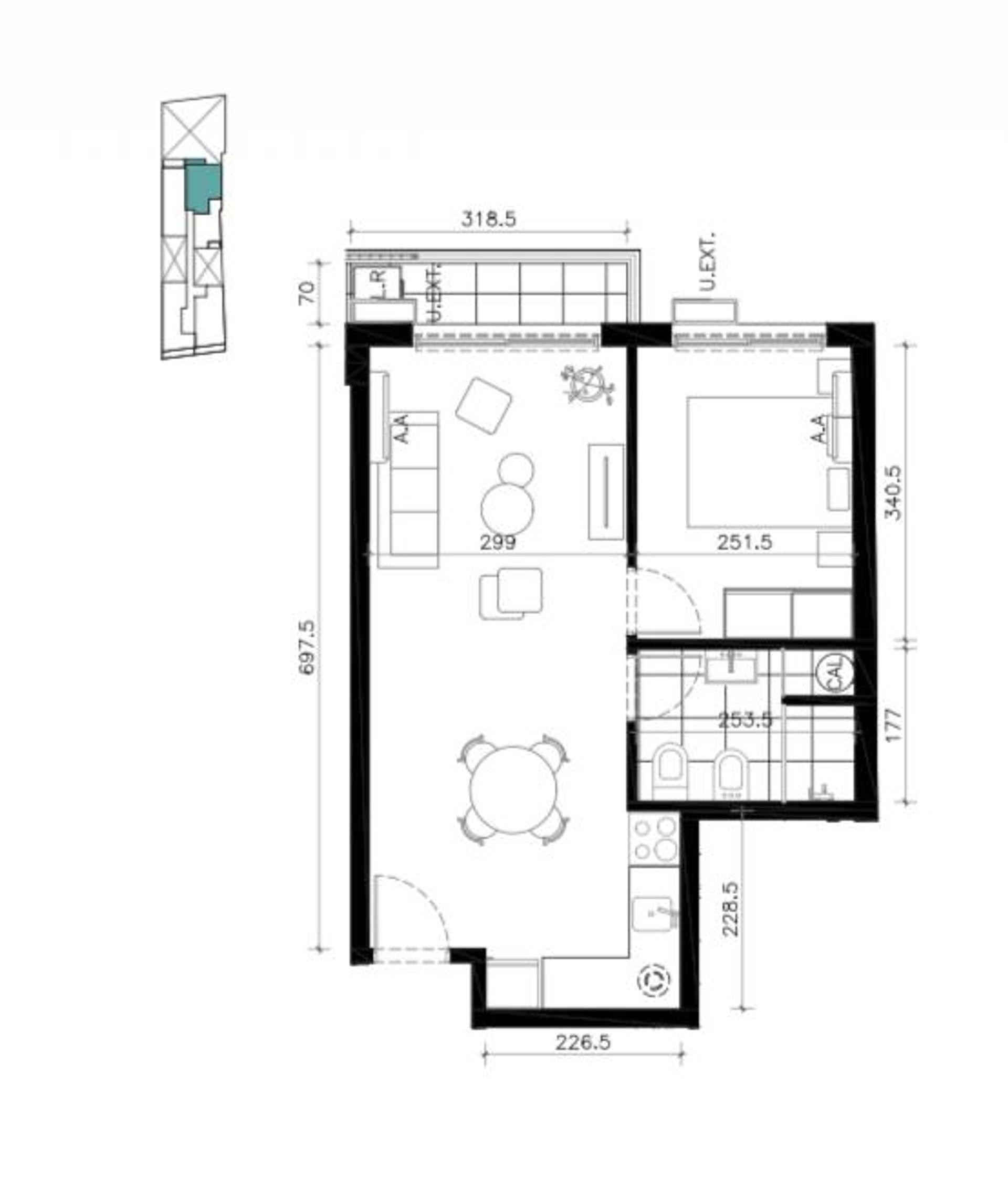 Venta apartamento 1 dormitorio en Cord&oacute;n - 2