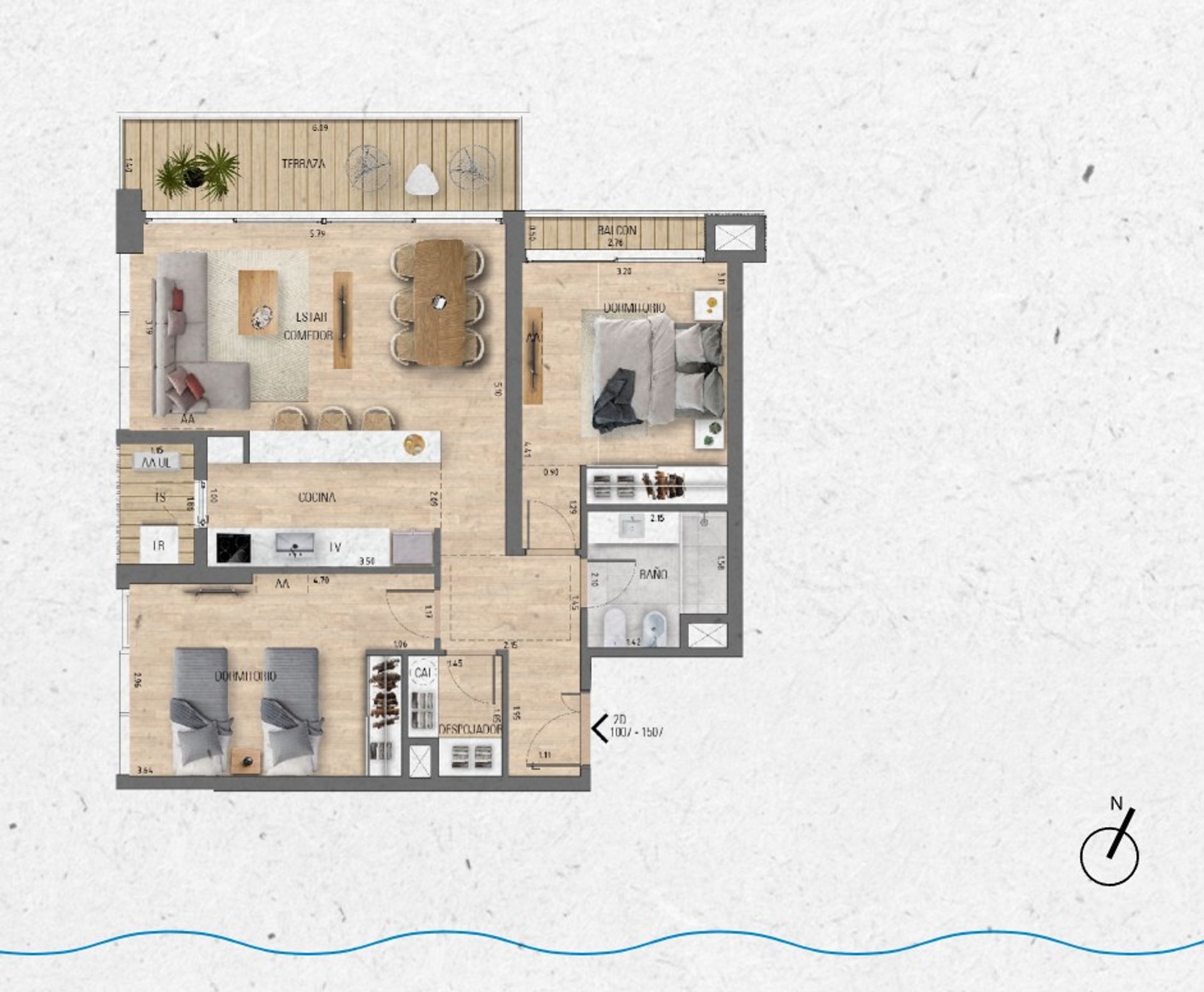 VENTA Apartamento 2 dormitorios Lago Calcagno