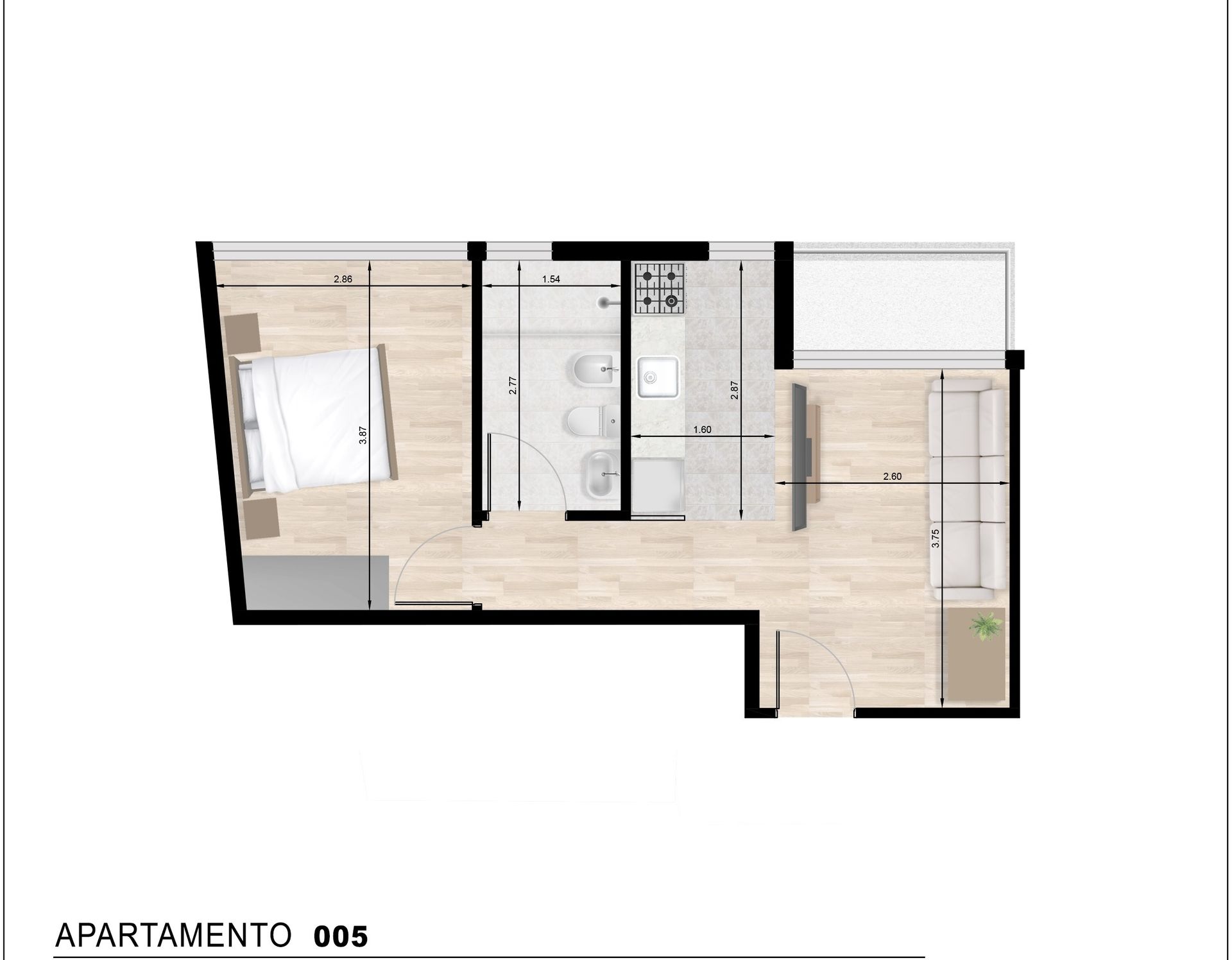 APARTAMENTO 1 DORMITORIO EN VENTA 3 CRUCES - 1