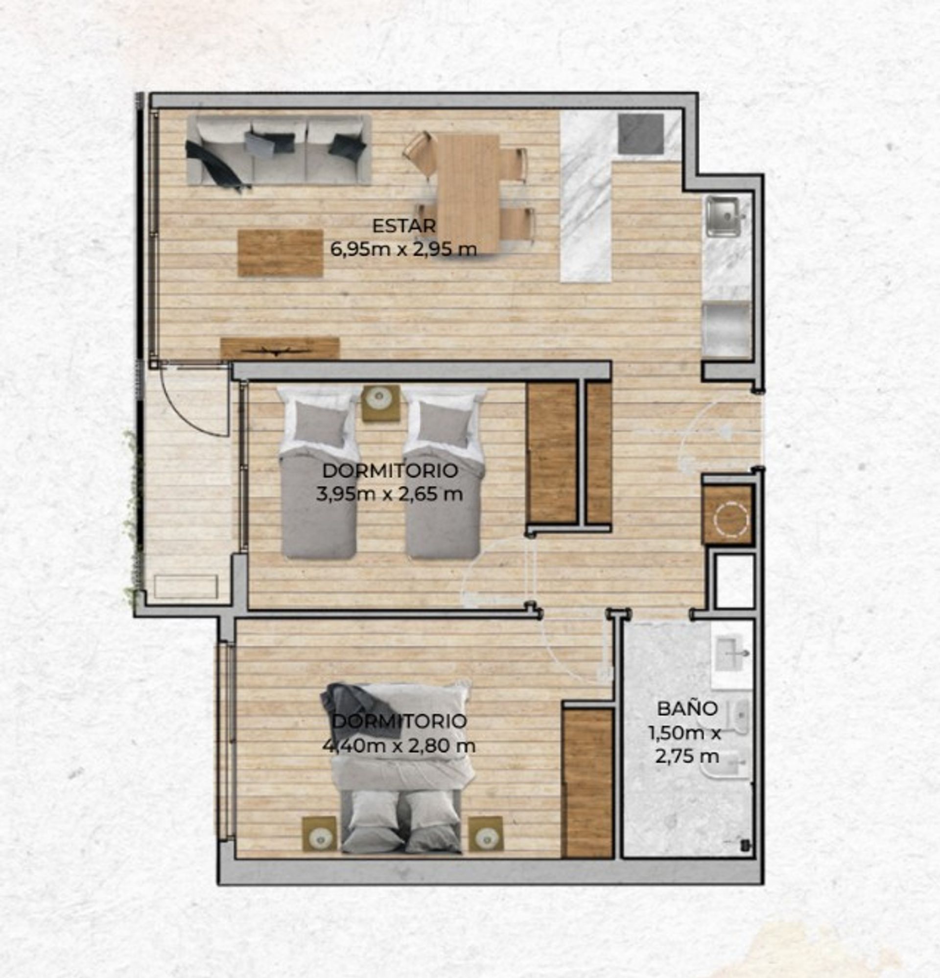 VENTA Apartamento CENTRO 2 dormitorios con balcón