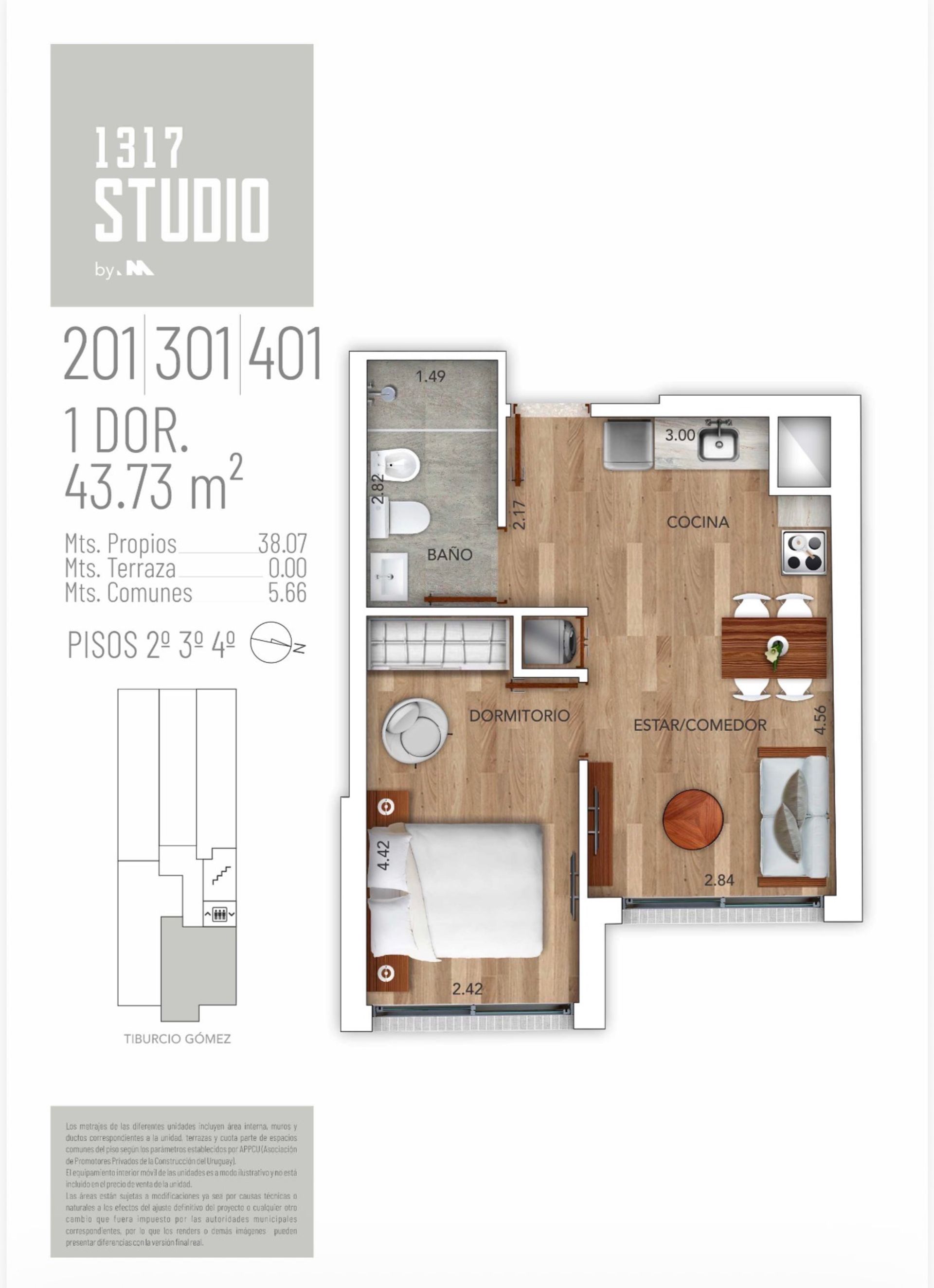 Venta apartamento Pocitos 1 dormitorio a estrenar - 9