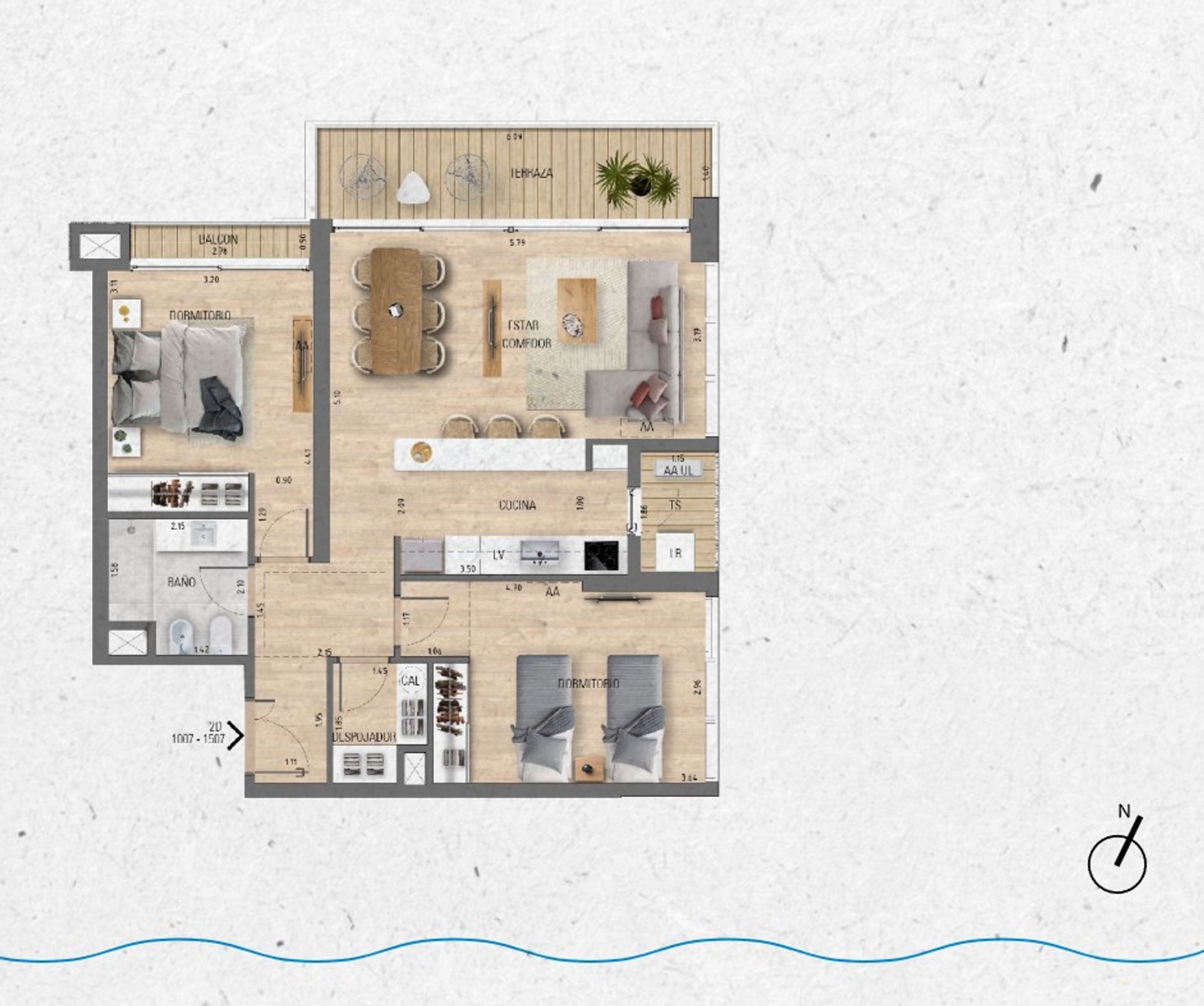 VENTA Apartamento 2 dormitorios Lago Calcagno