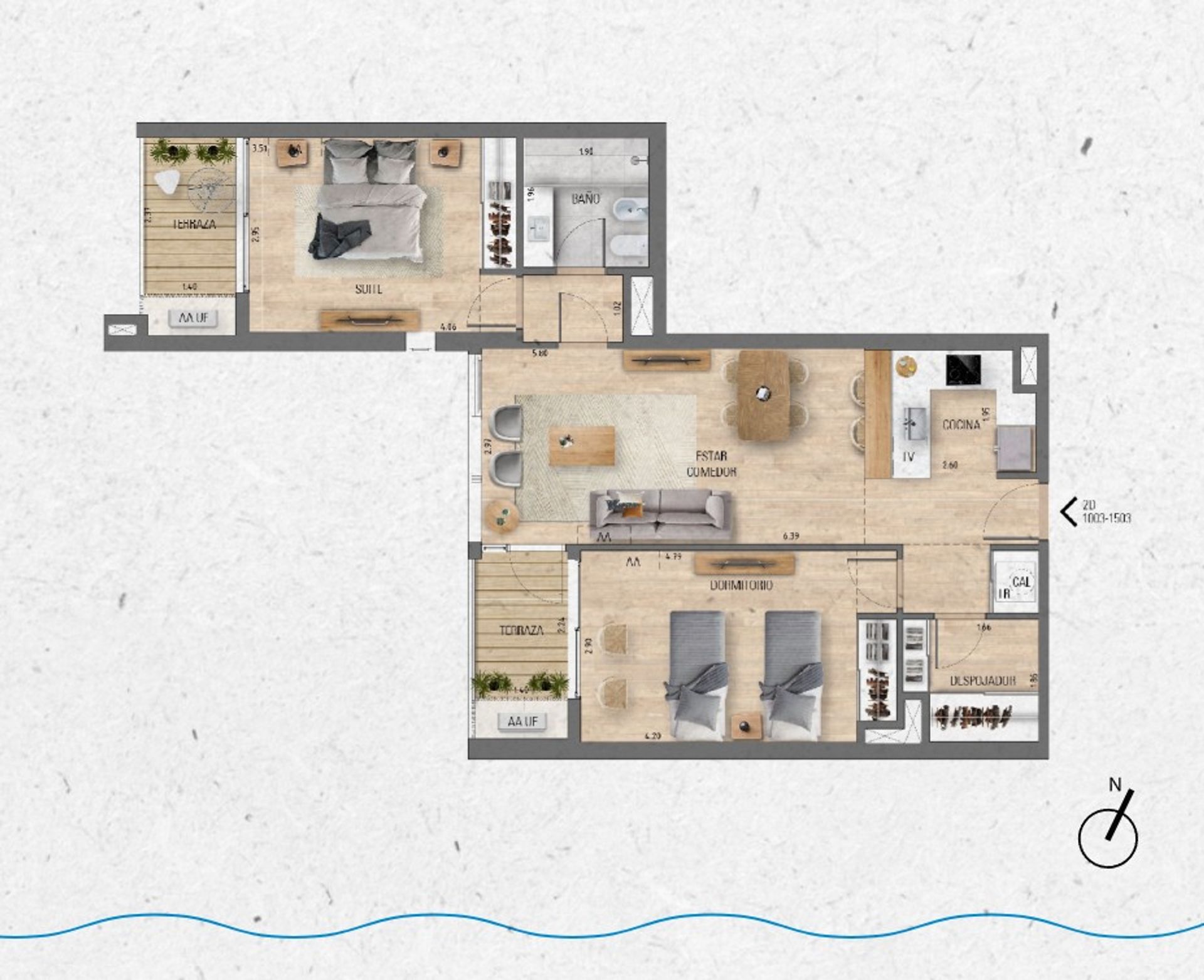 VENTA Apartamento 2 dormitorios Lago Calcagno