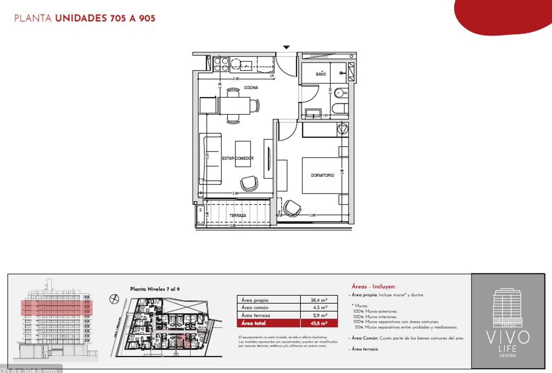 Venta apartamento 1 dormitorio Vivo Life Centro - 1