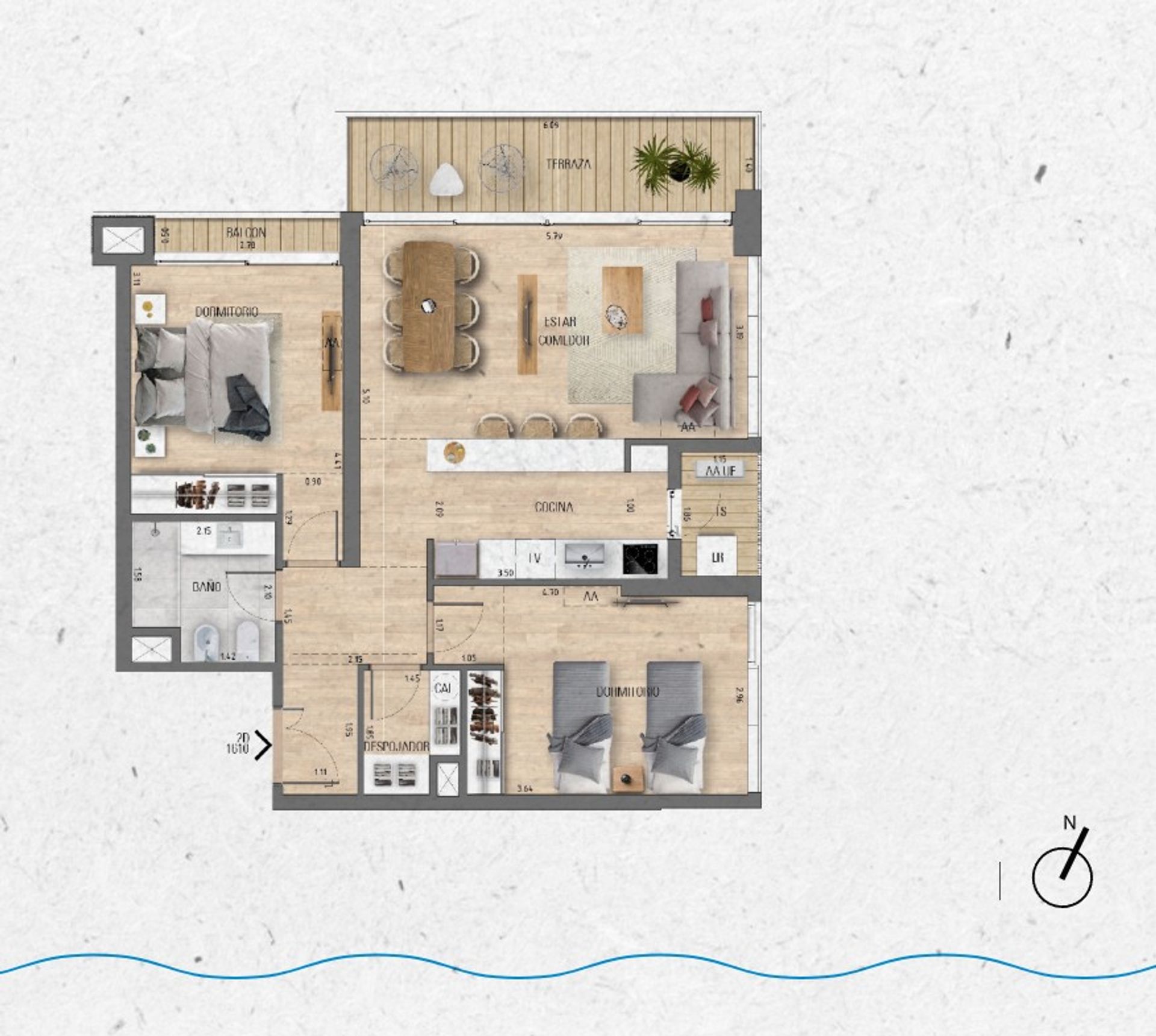 VENTA Apartamento 2 dormitorios Lago Calcagno