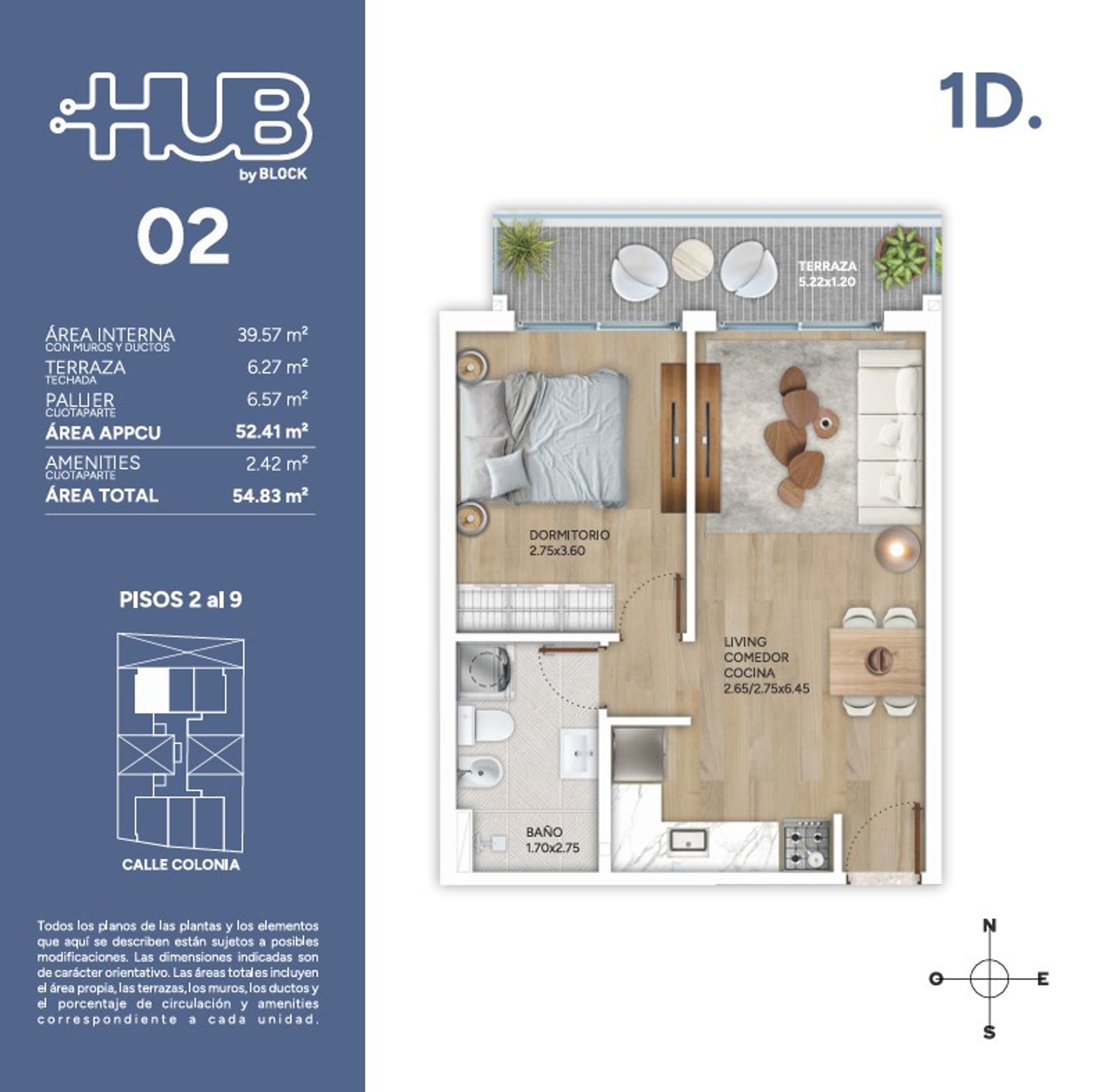 Hub Apartamento 1 dorm en Cordon con Amenities - 3
