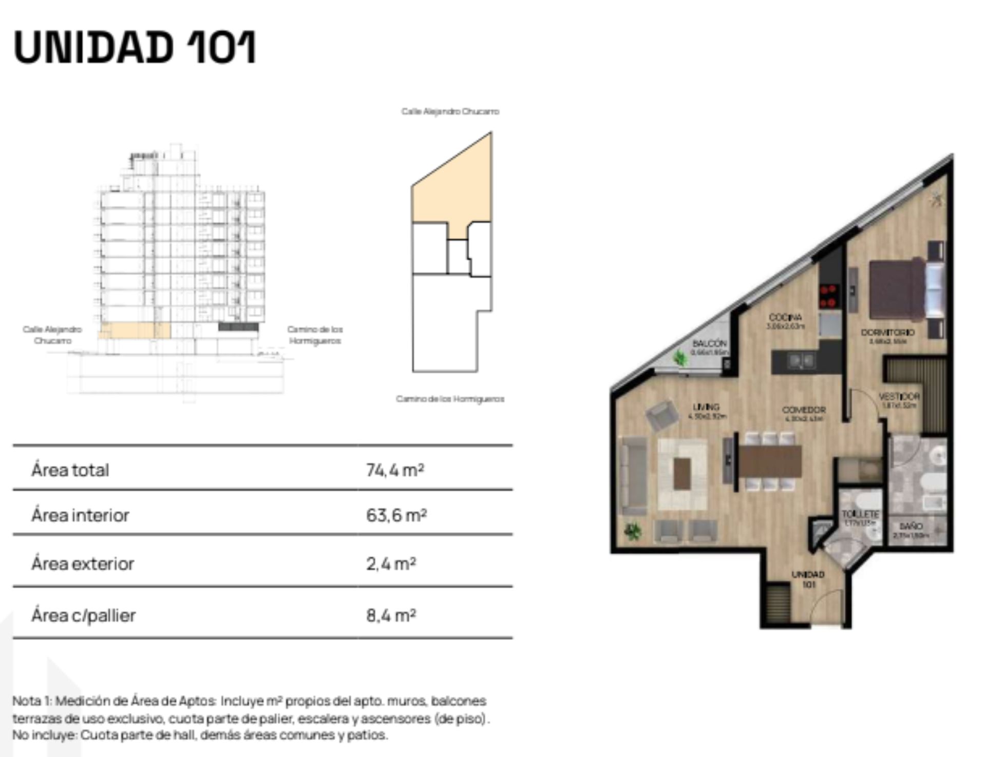 VENTA APARTAMENTO 1 DORM BALCÓN POCITOS POZO