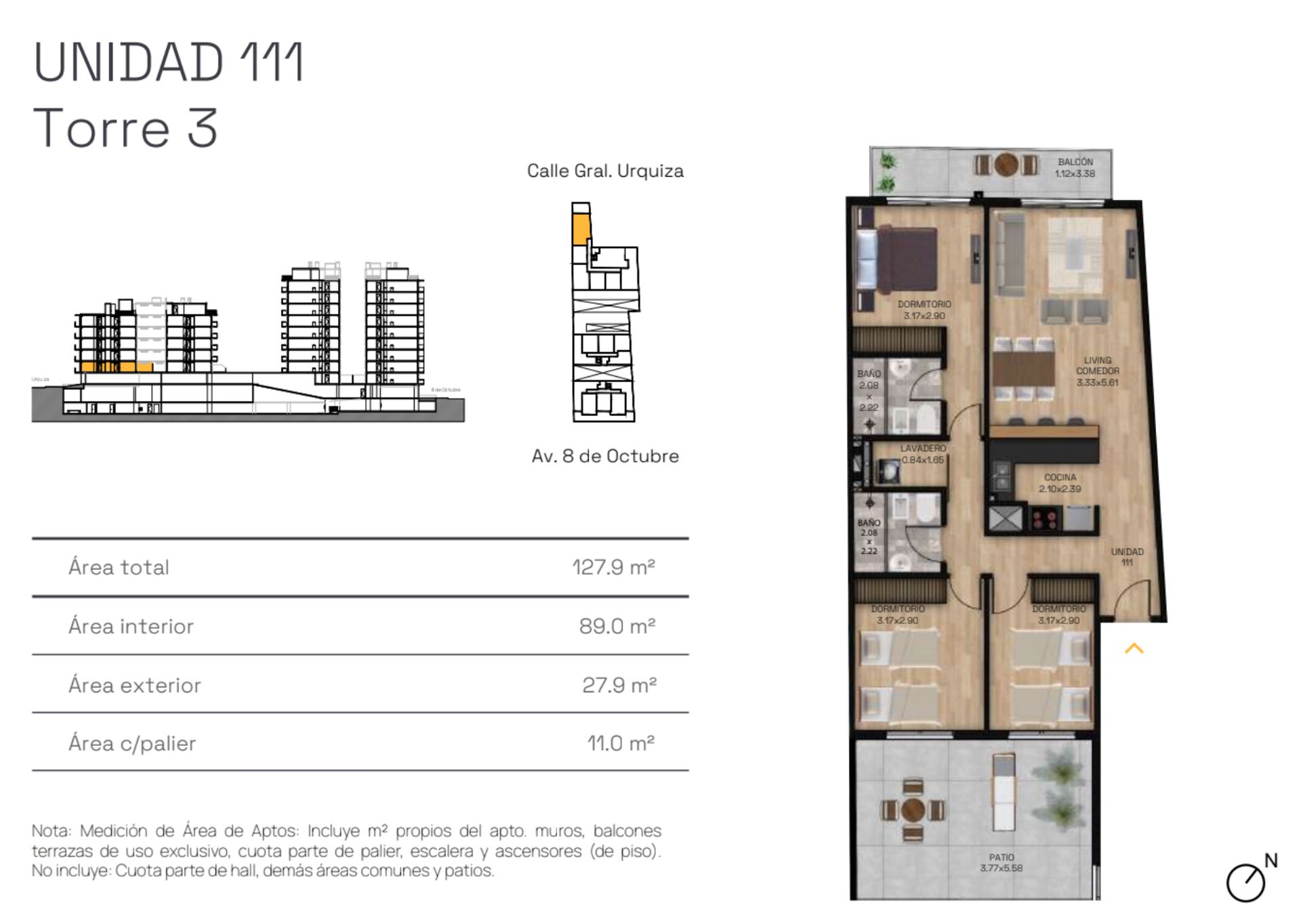 VENTA APARTAMENTO 3 DORM PATIO LA BLANQUEADA POZO