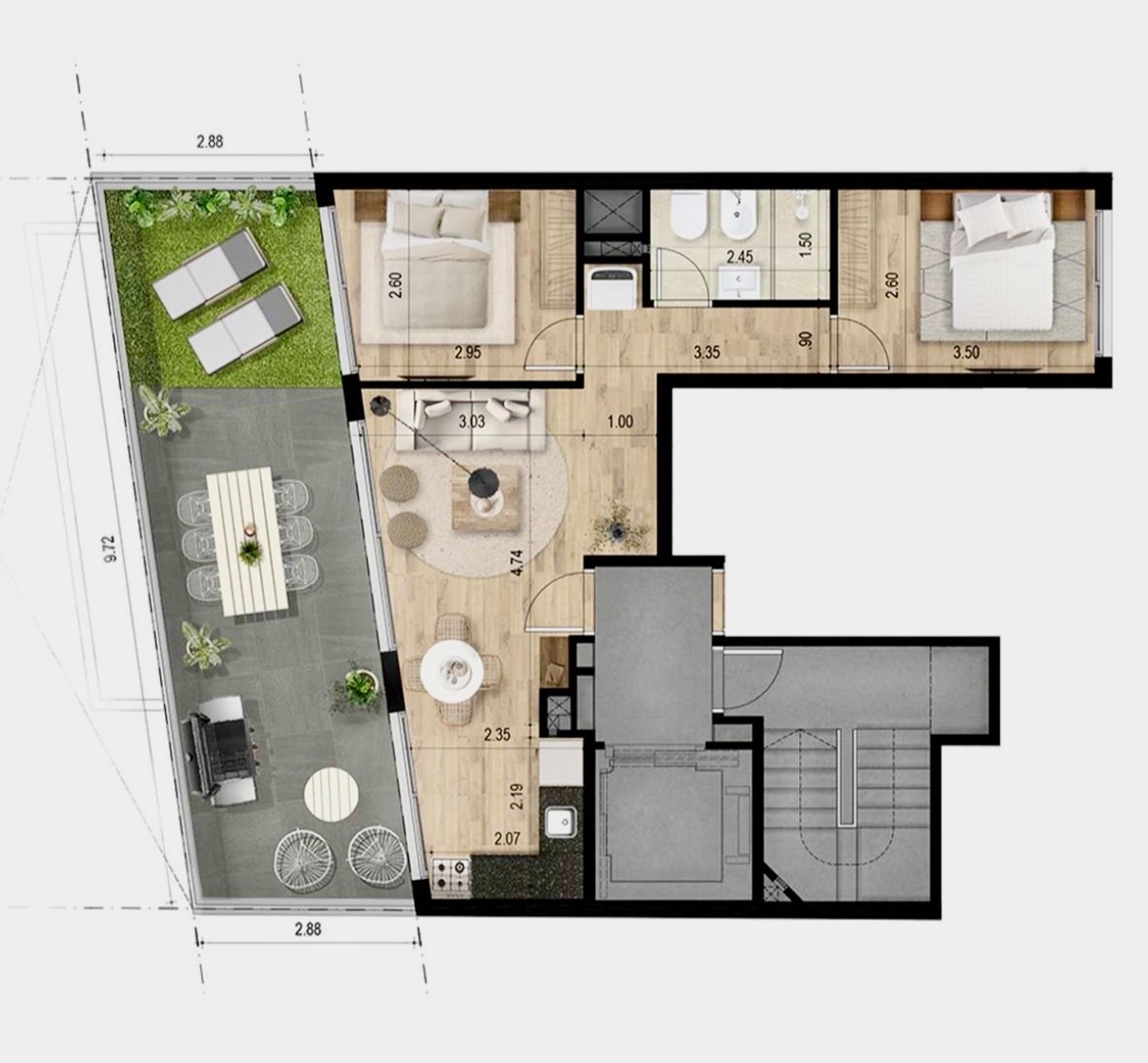 Venta Penthouse dos dormitorios con terraza cordon - 2