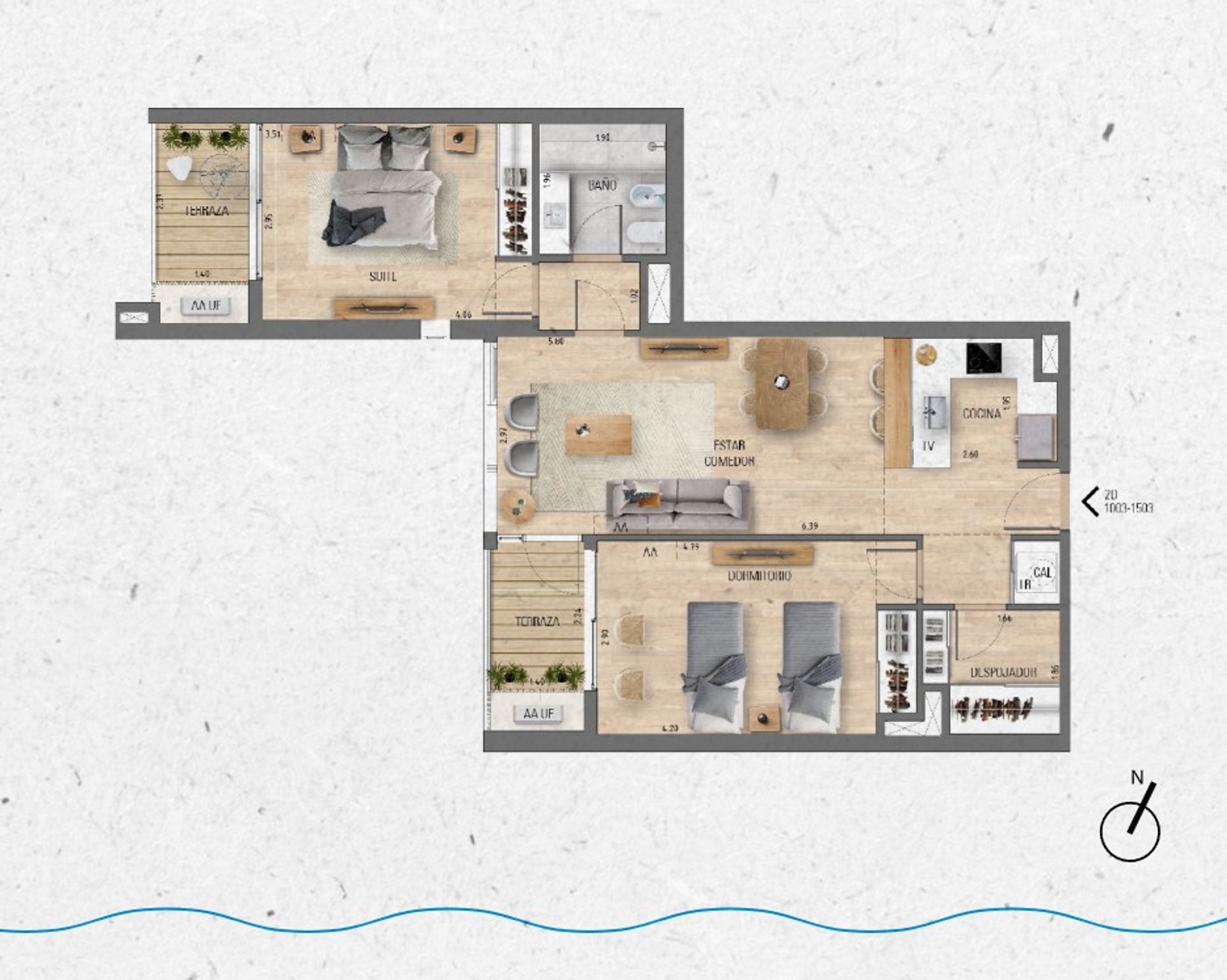 VENTA Apartamento 2 dormitorios Lago Calcagno