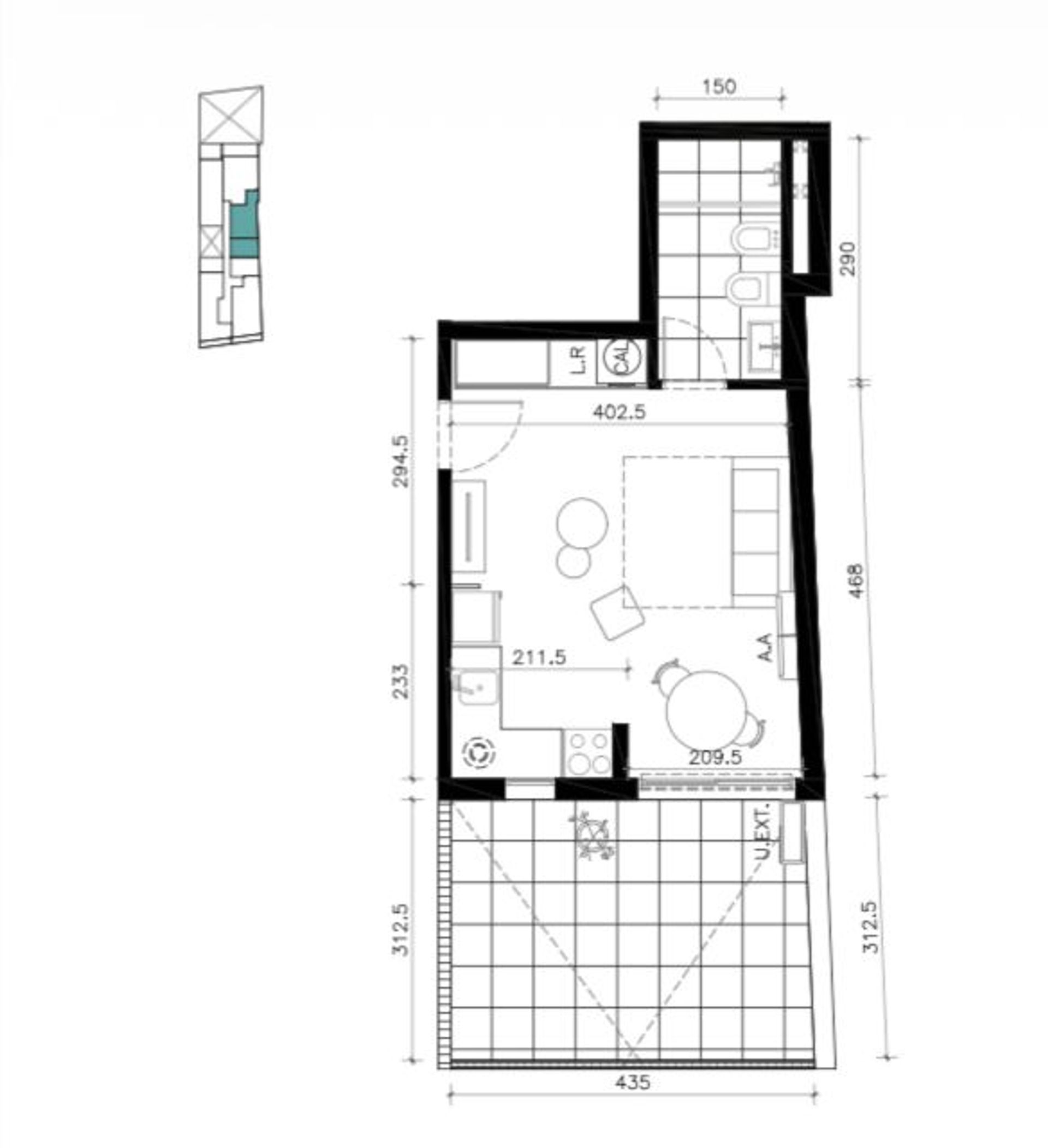 Venta monoambiente con patio en Cordón - 2